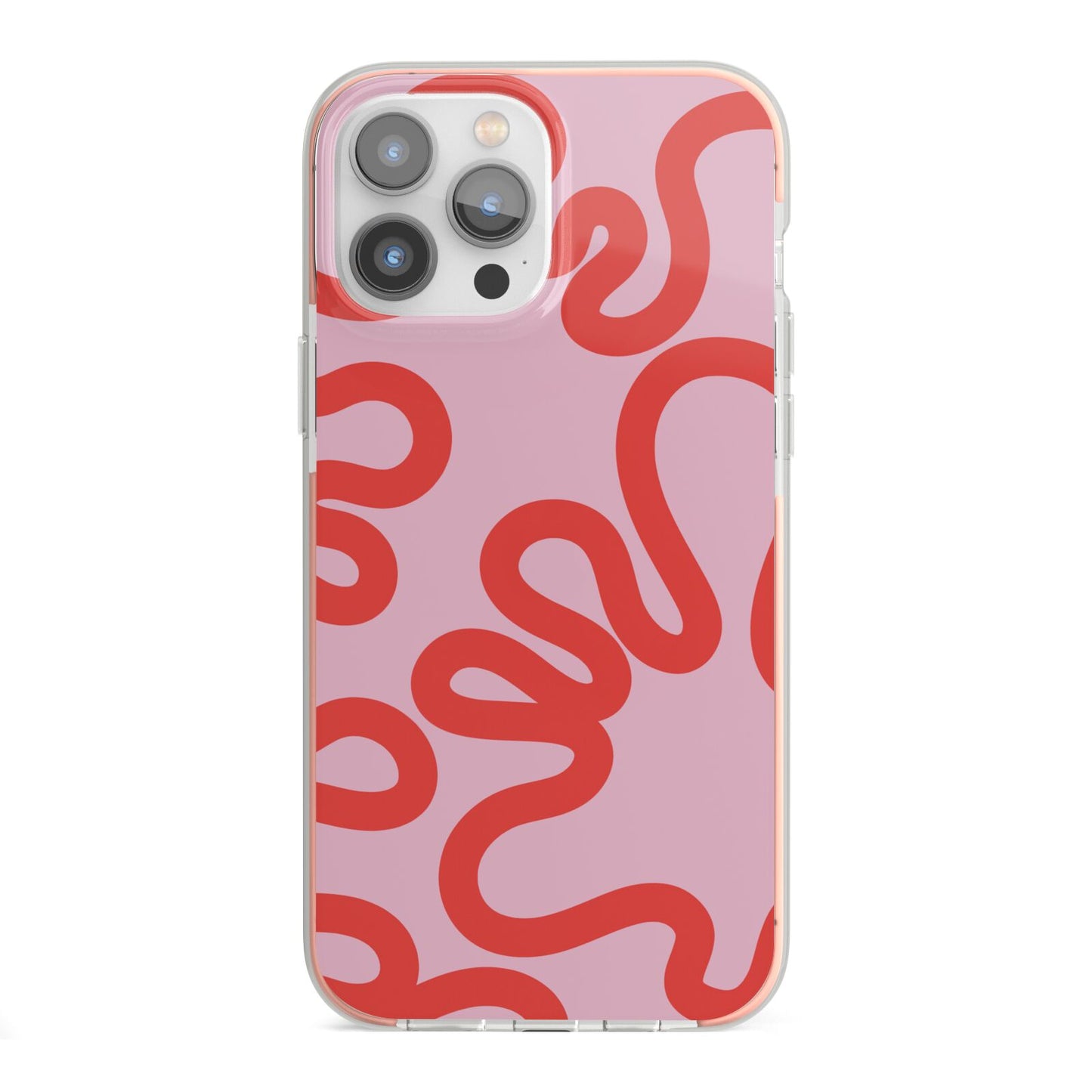 Squiggle iPhone 13 Pro Max TPU Impact Case with Pink Edges