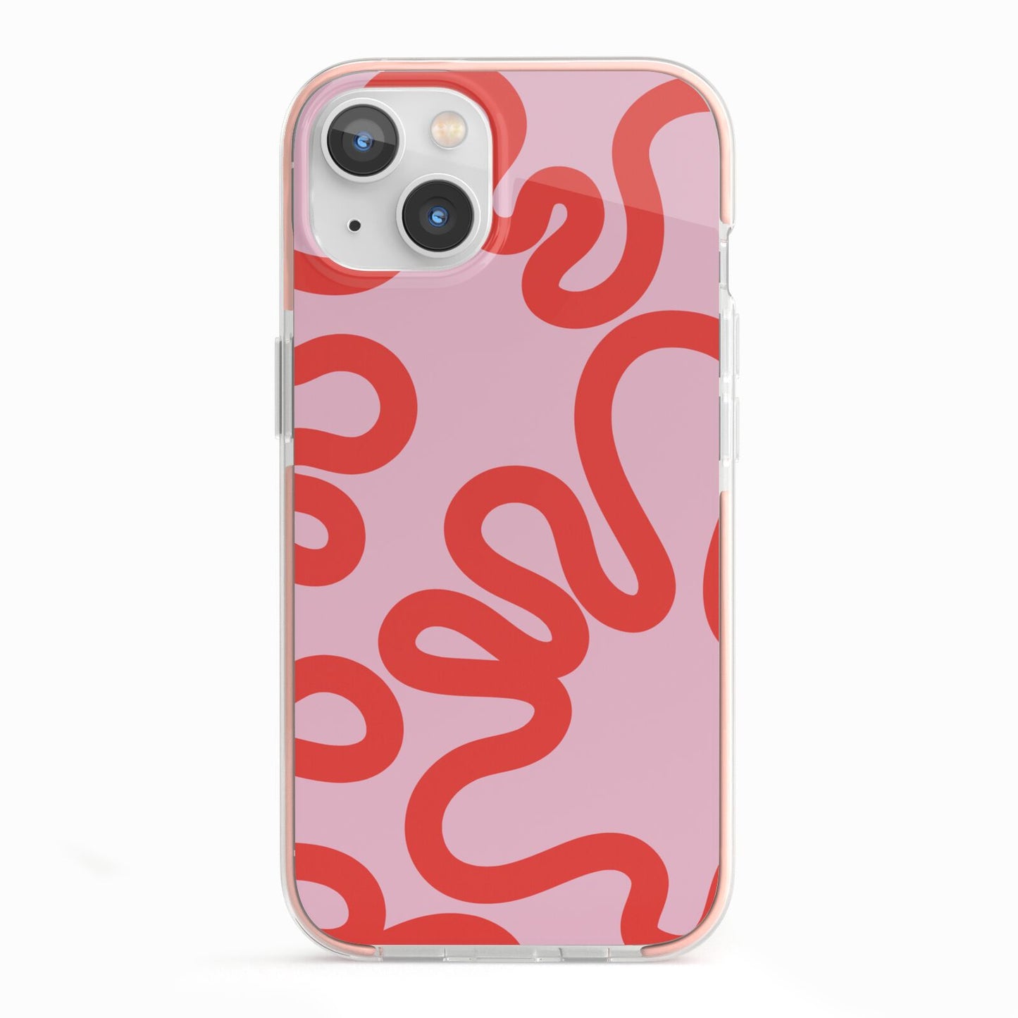 Squiggle iPhone 13 TPU Impact Case with Pink Edges