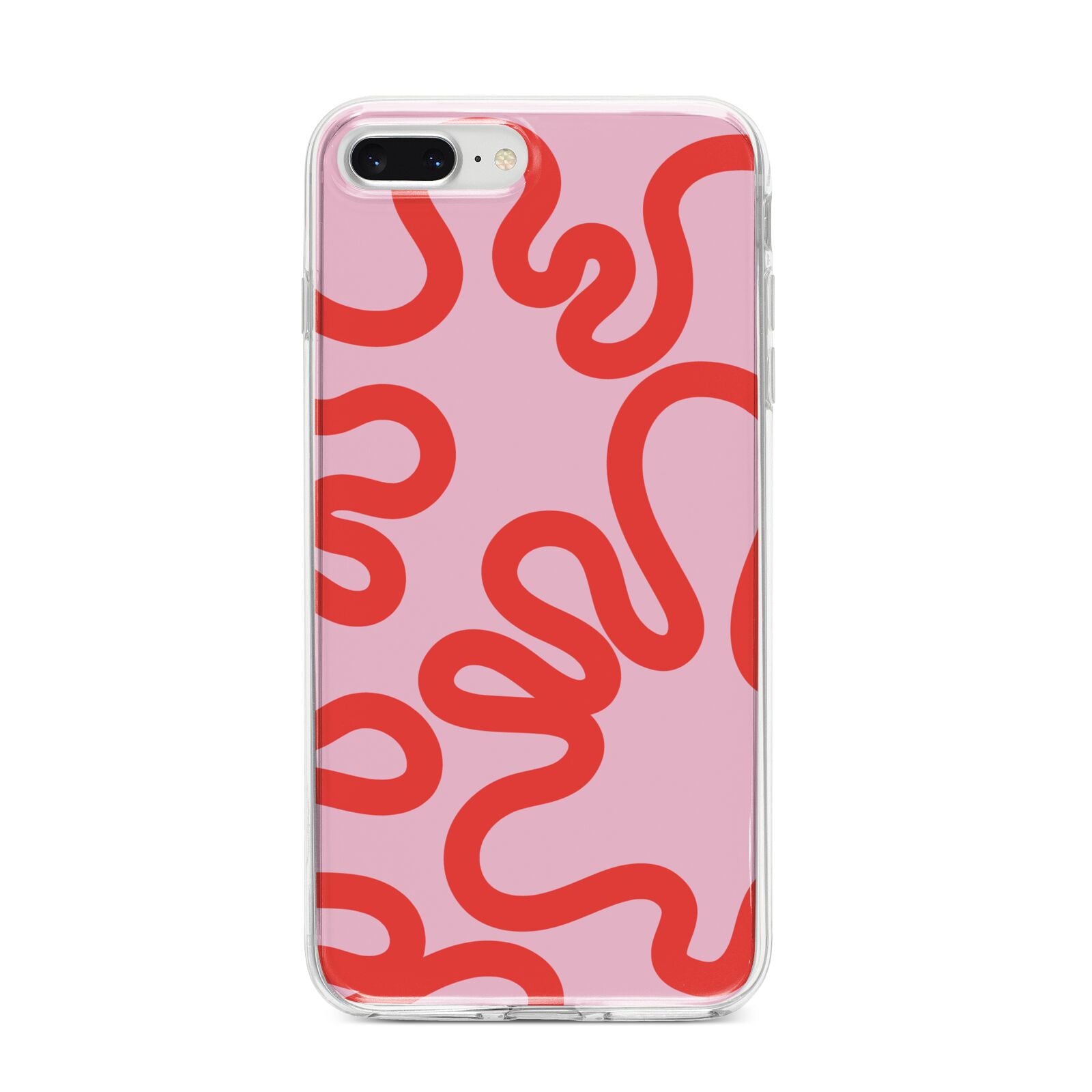 Squiggle iPhone 8 Plus Bumper Case on Silver iPhone