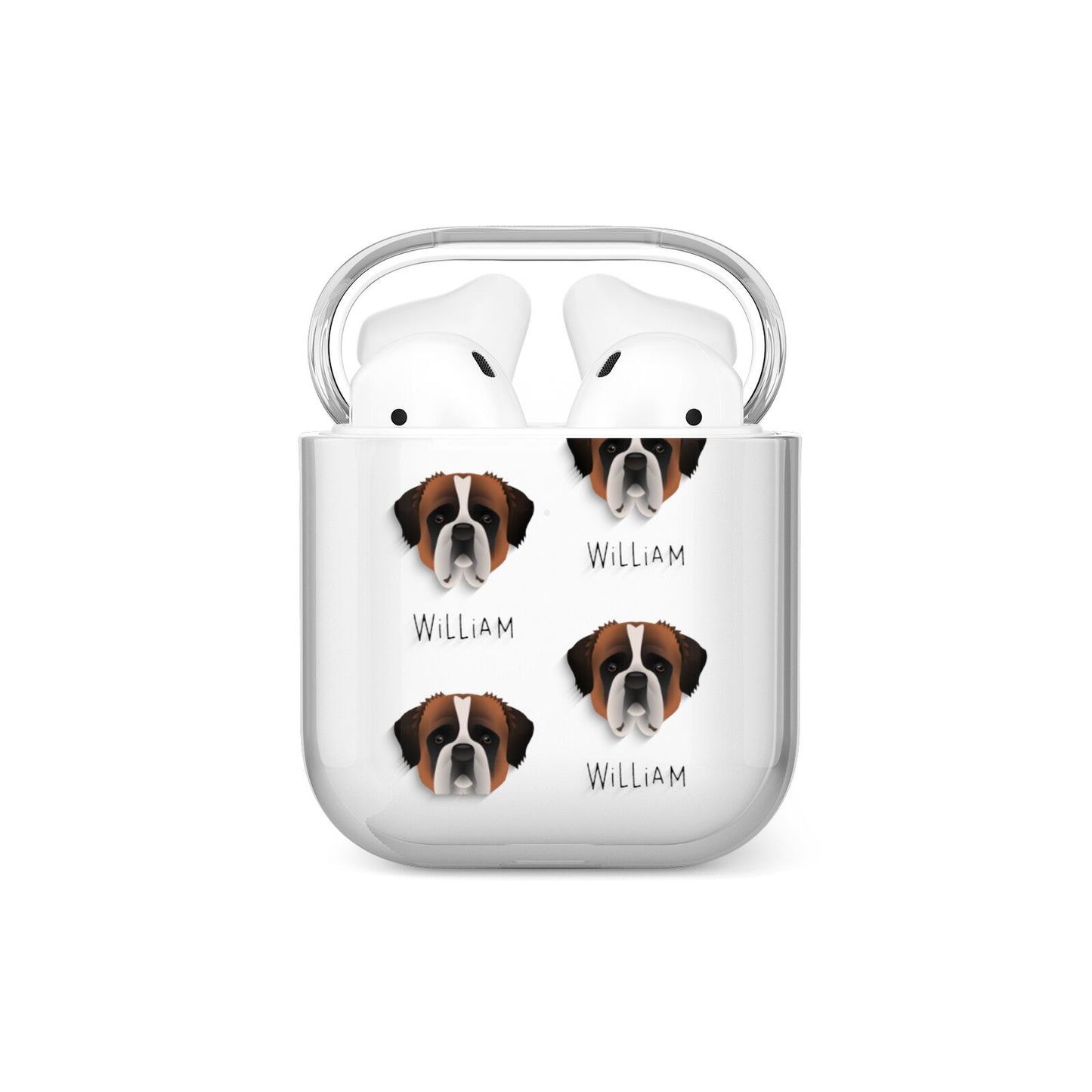 St Bernard Icon with Name AirPods Case