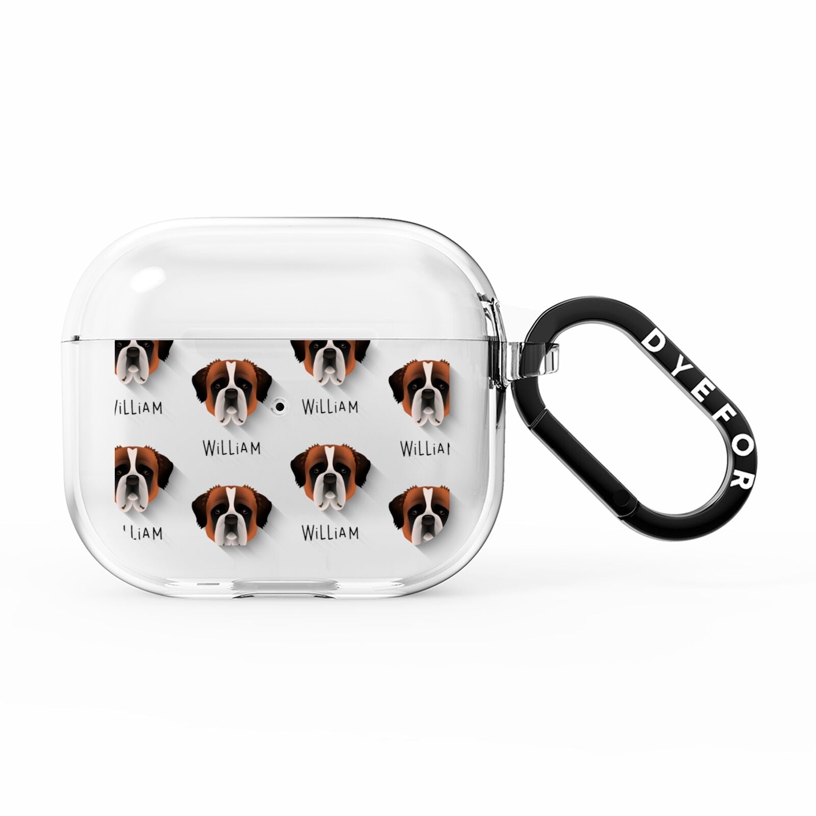 St Bernard Icon with Name AirPods Clear Case 3rd Gen