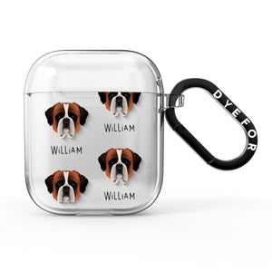 St Bernard Icon with Name AirPods Case