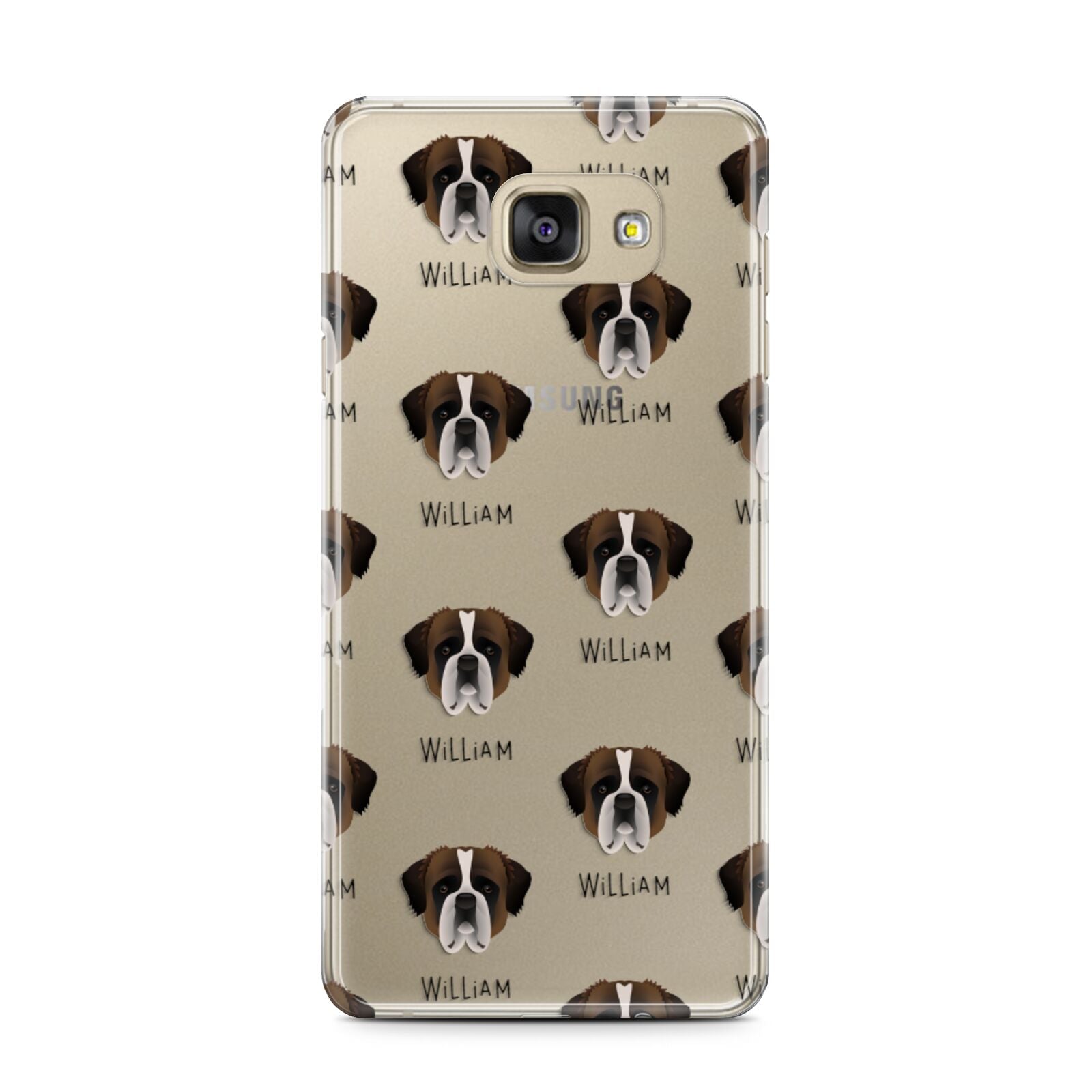 St Bernard Icon with Name Samsung Galaxy A7 2016 Case on gold phone