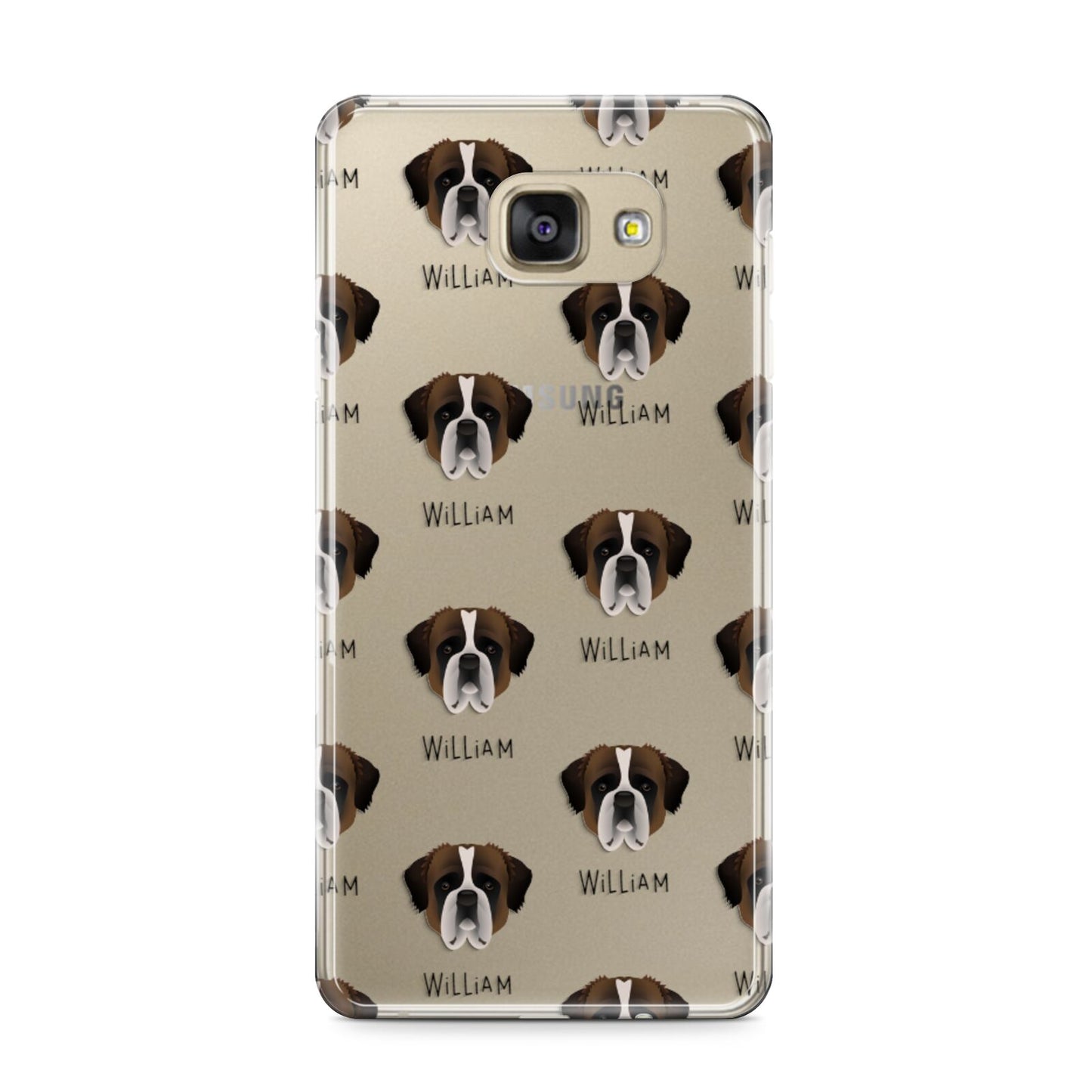 St Bernard Icon with Name Samsung Galaxy A9 2016 Case on gold phone