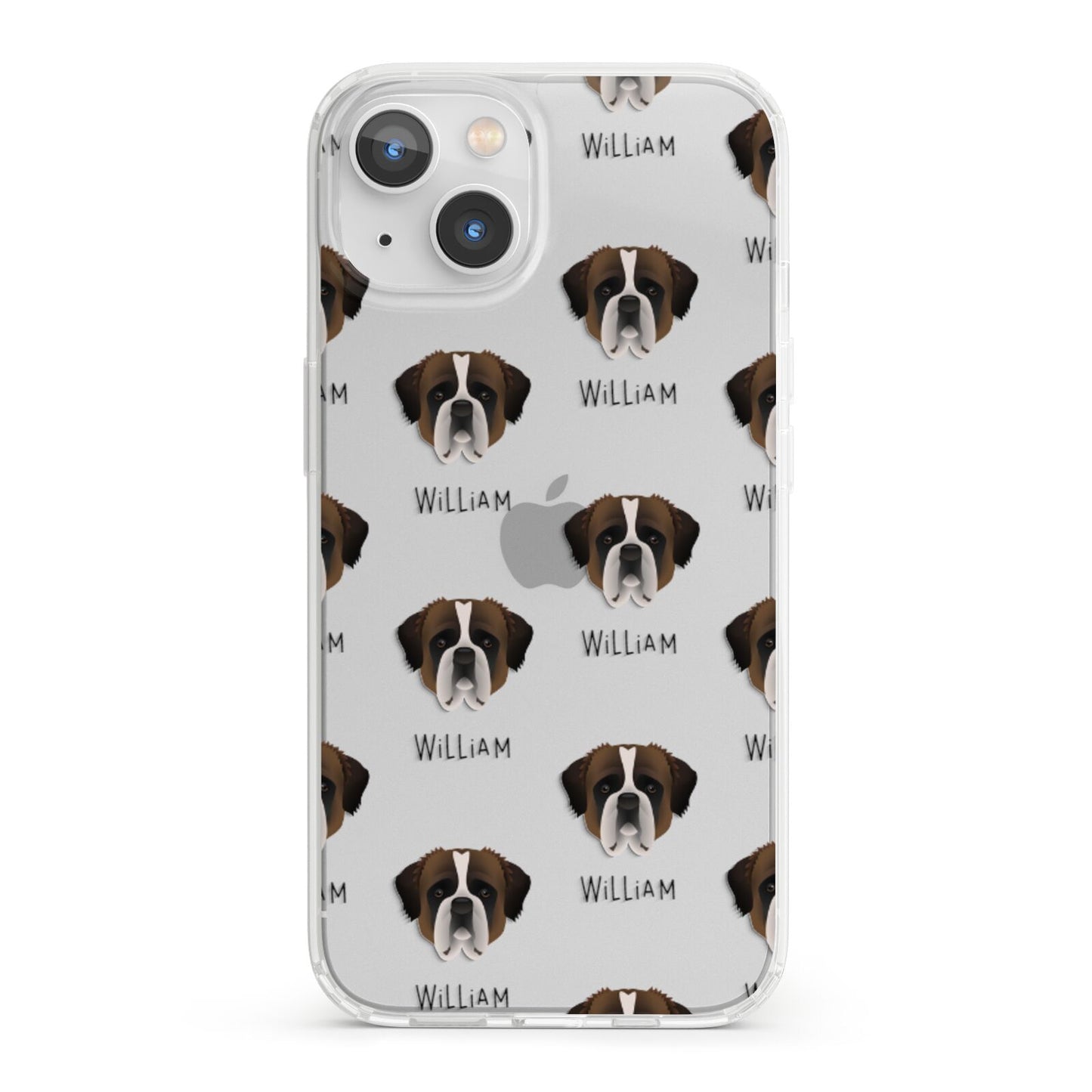 St Bernard Icon with Name iPhone 13 Clear Bumper Case