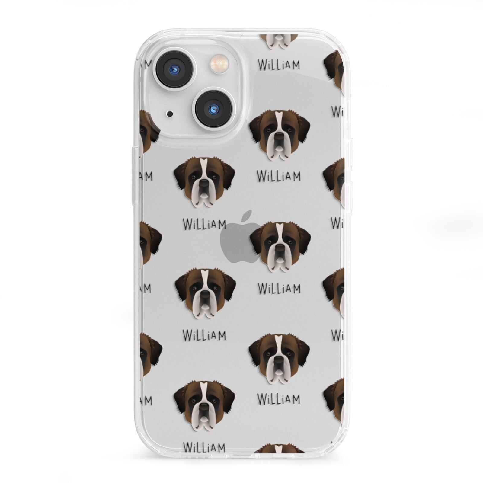 St Bernard Icon with Name iPhone 13 Mini Clear Bumper Case
