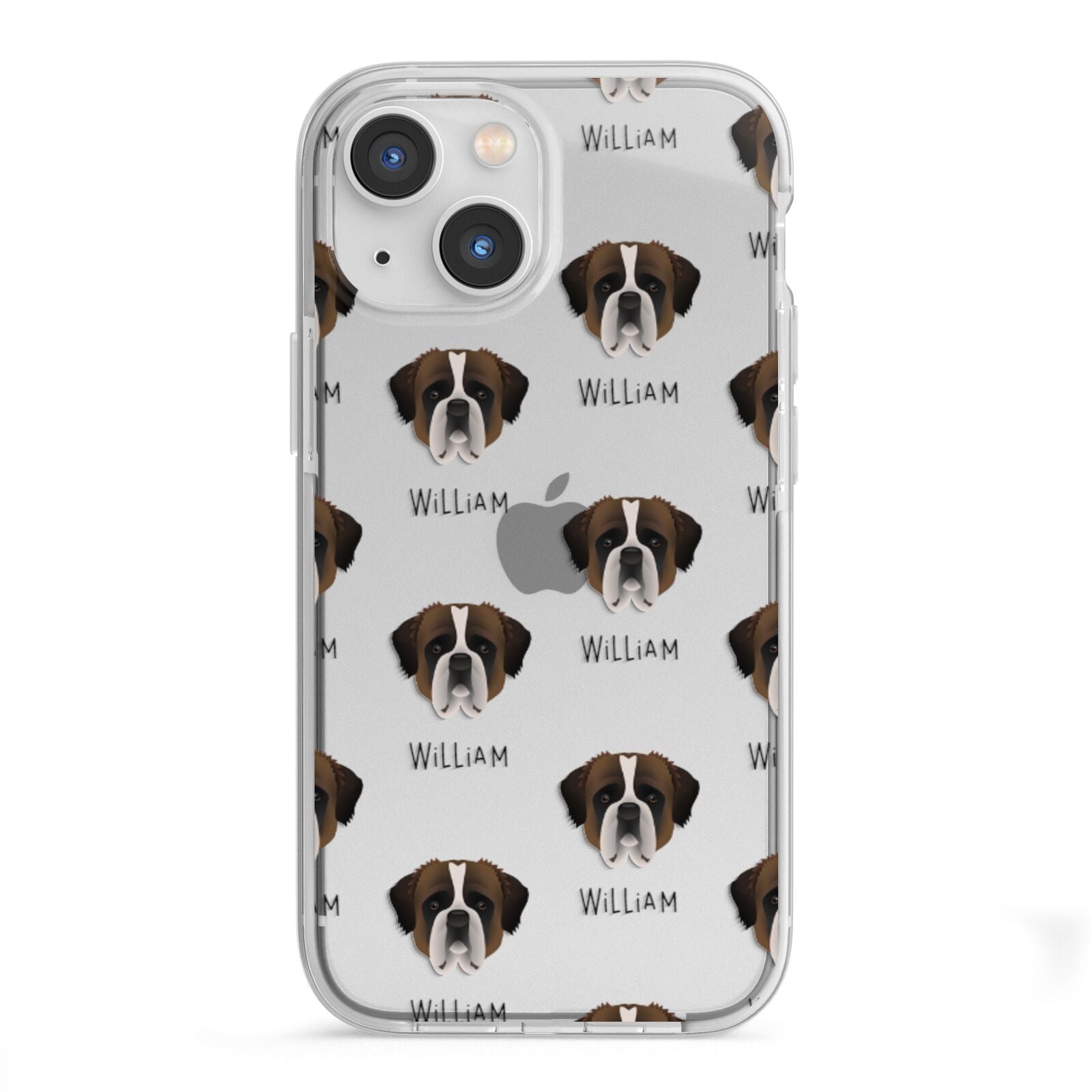 St Bernard Icon with Name iPhone 13 Mini TPU Impact Case with White Edges