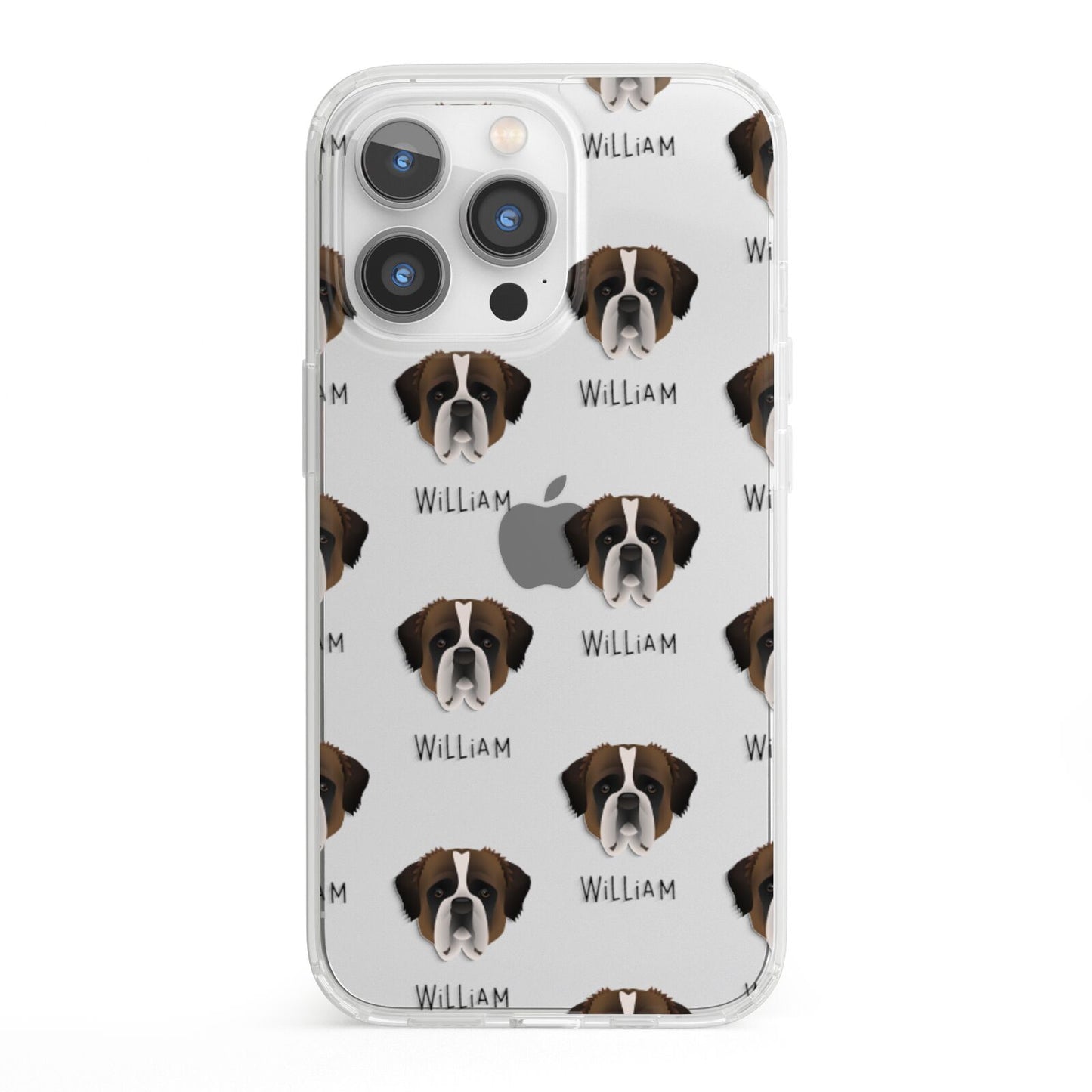 St Bernard Icon with Name iPhone 13 Pro Clear Bumper Case