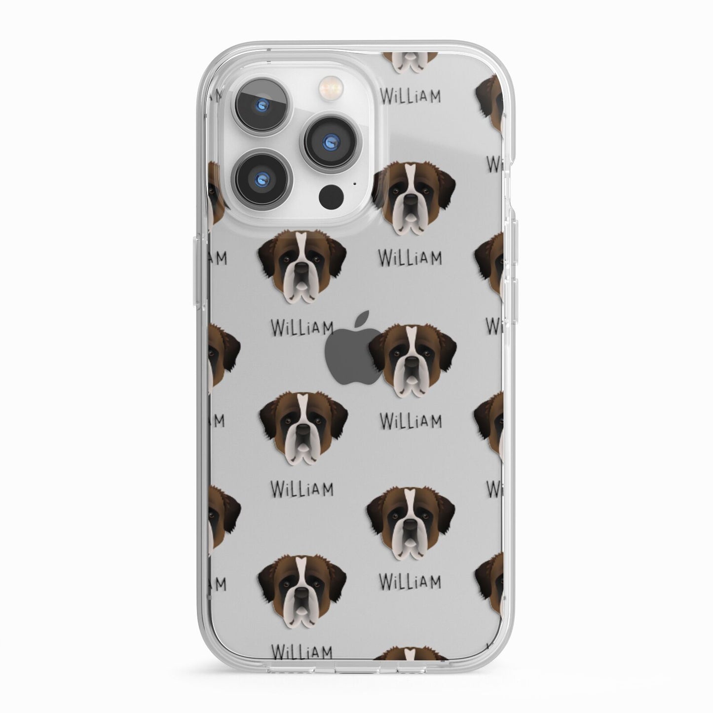 St Bernard Icon with Name iPhone 13 Pro TPU Impact Case with White Edges
