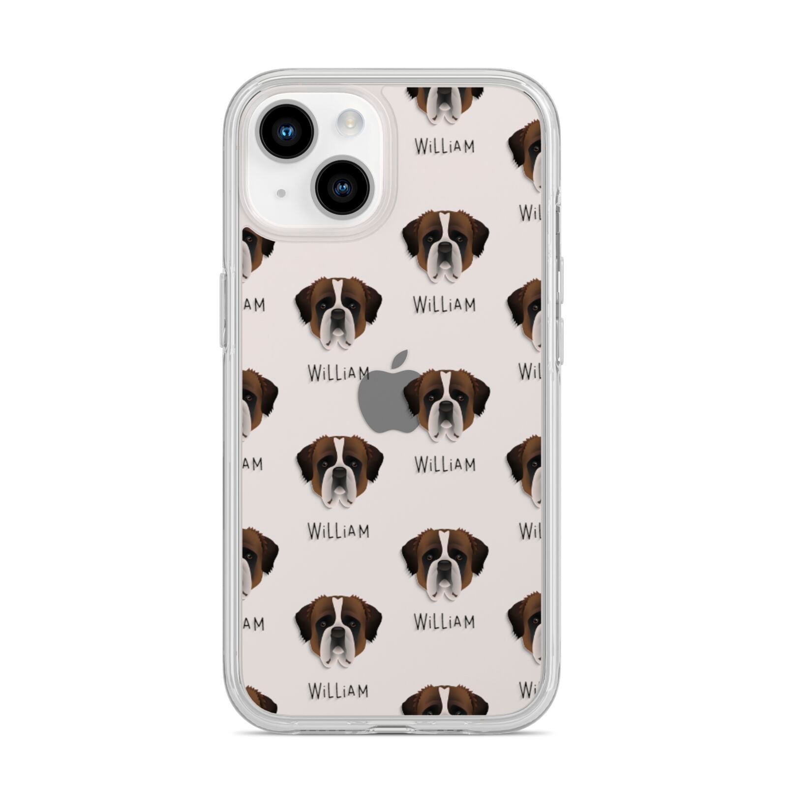 St Bernard Icon with Name iPhone 14 Clear Tough Case Starlight