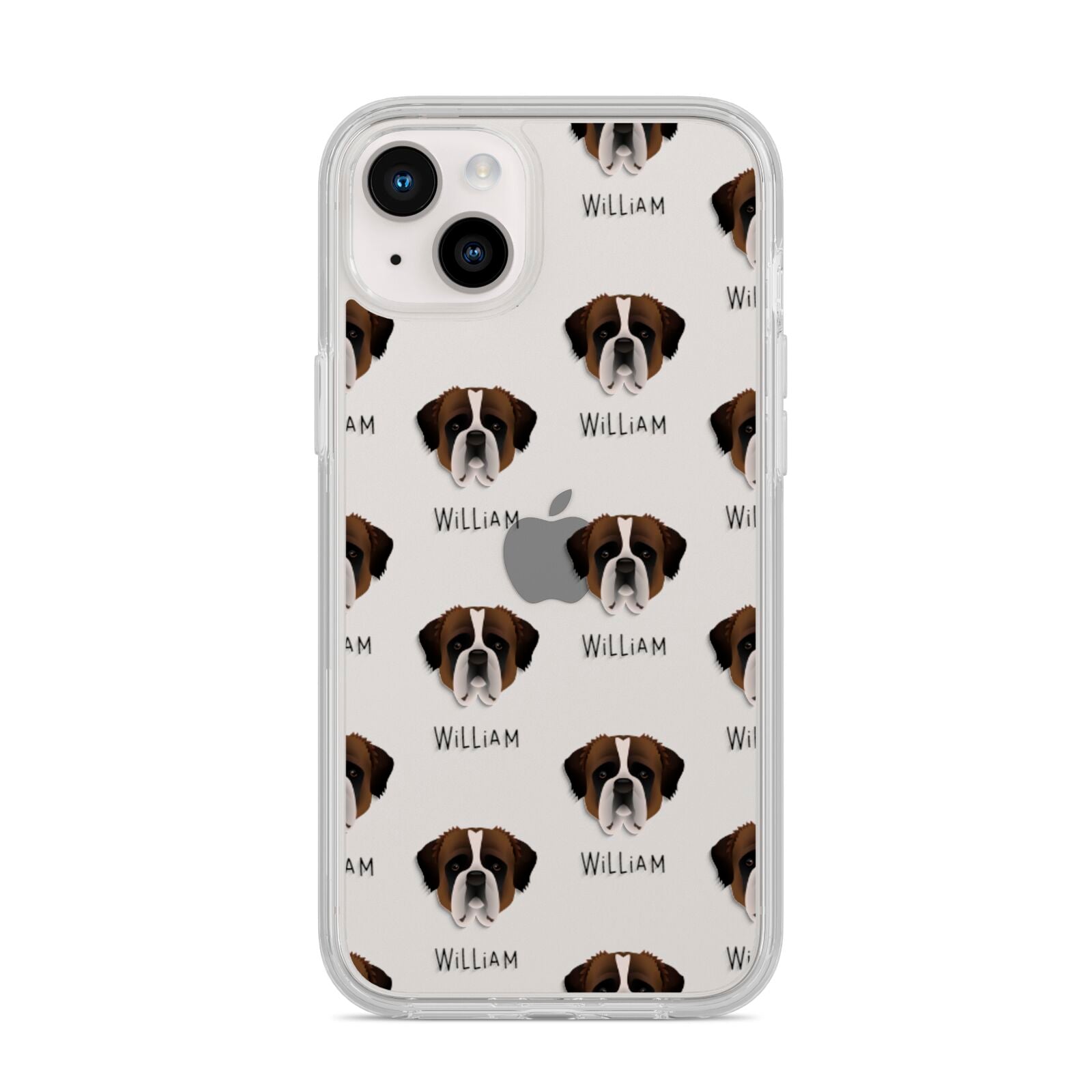 St Bernard Icon with Name iPhone 14 Plus Clear Tough Case Starlight