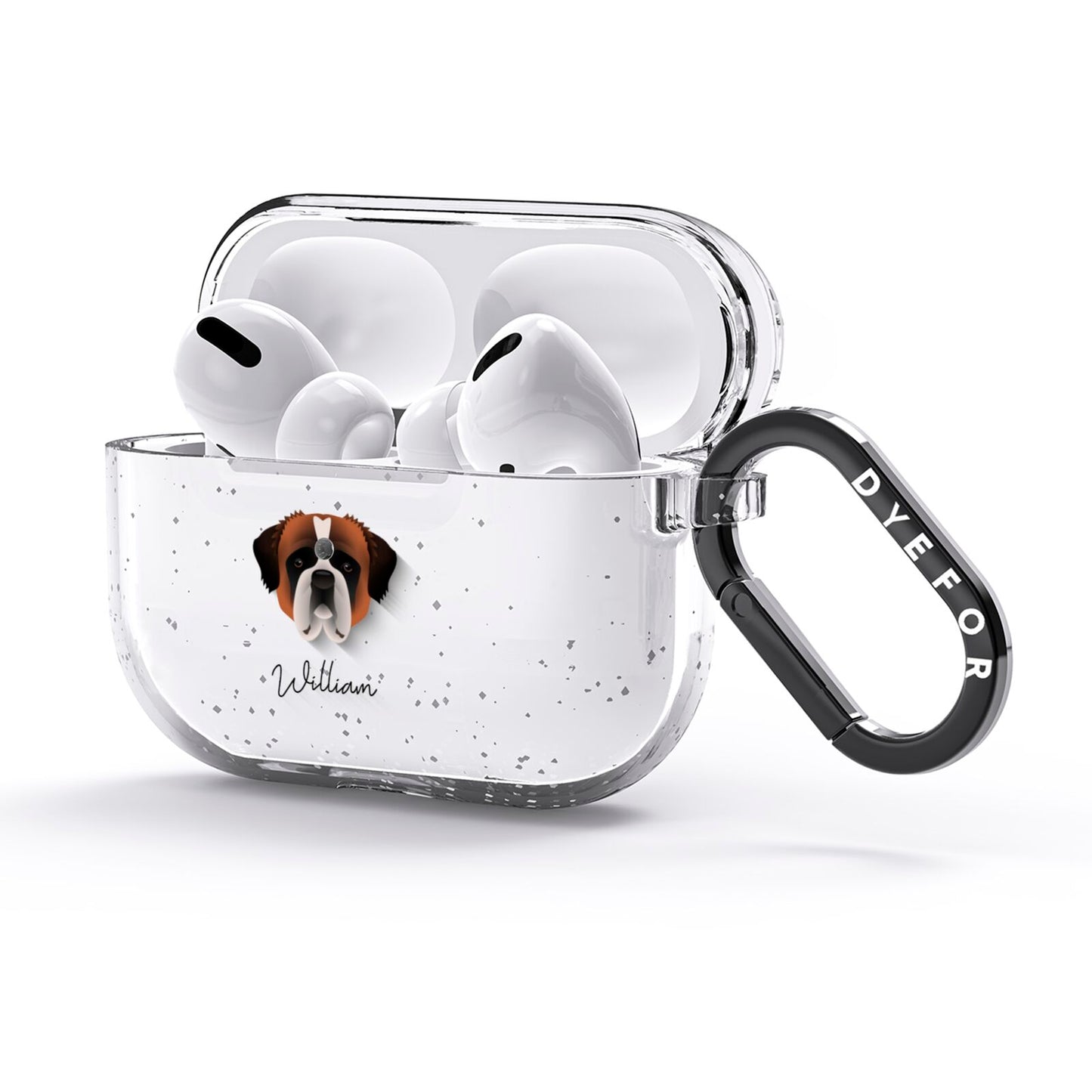 St Bernard Personalised AirPods Glitter Case 3rd Gen Side Image