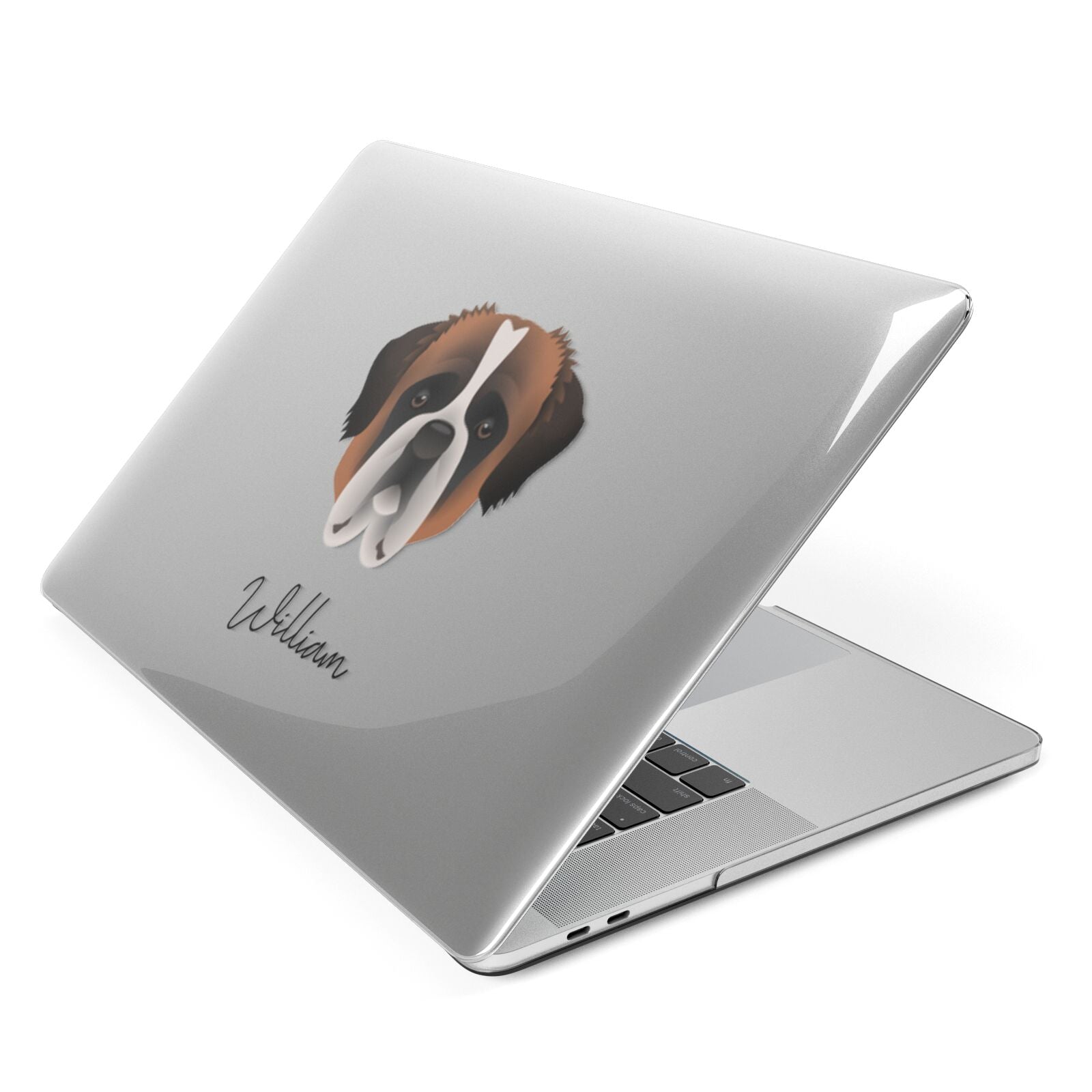 St Bernard Personalised Apple MacBook Case Side View