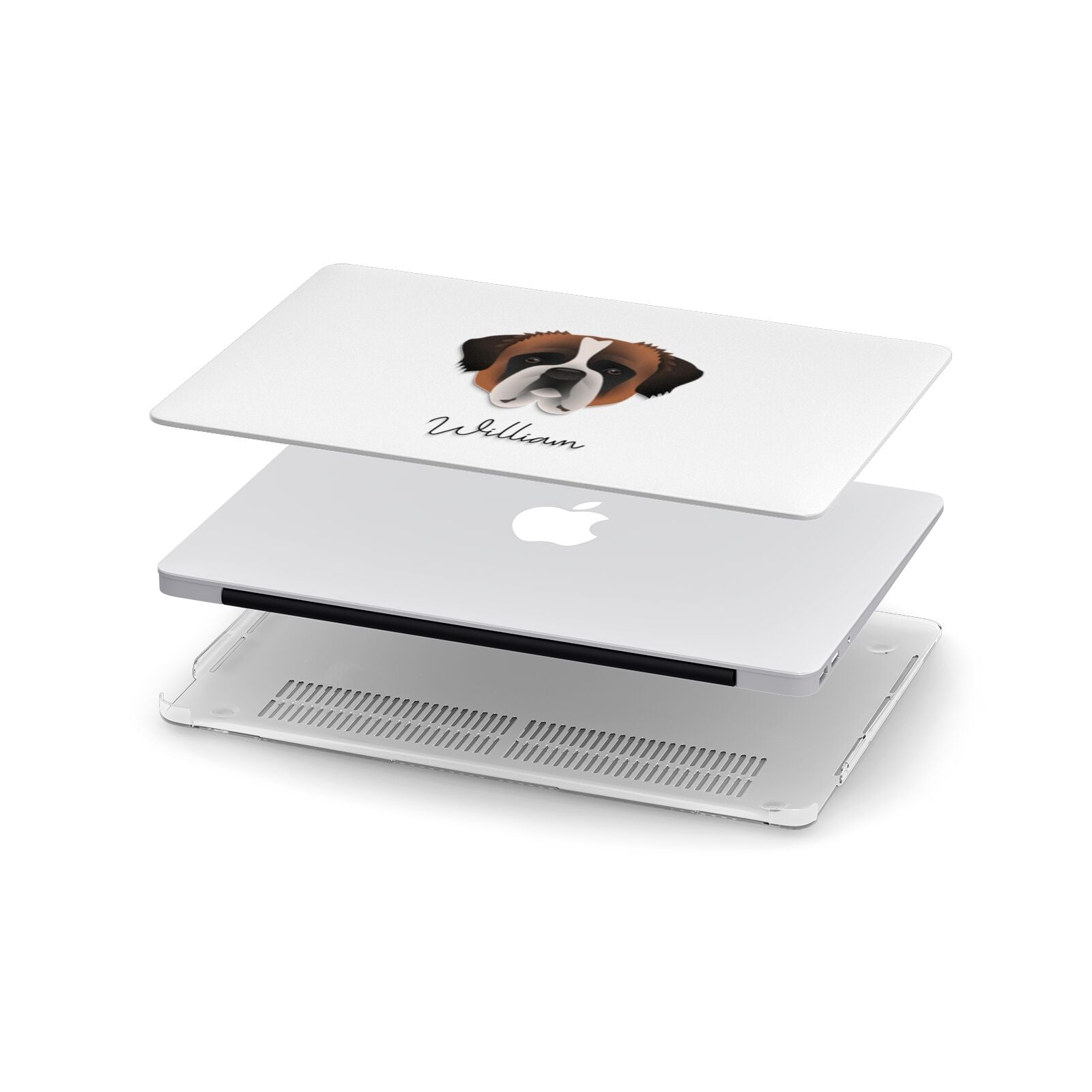 St Bernard Personalised Apple MacBook Case in Detail