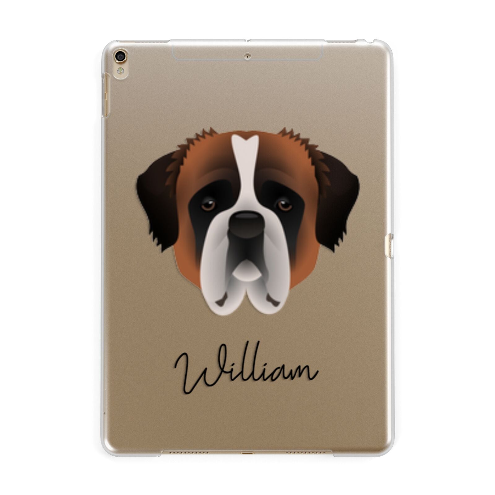 St Bernard Personalised Apple iPad Gold Case