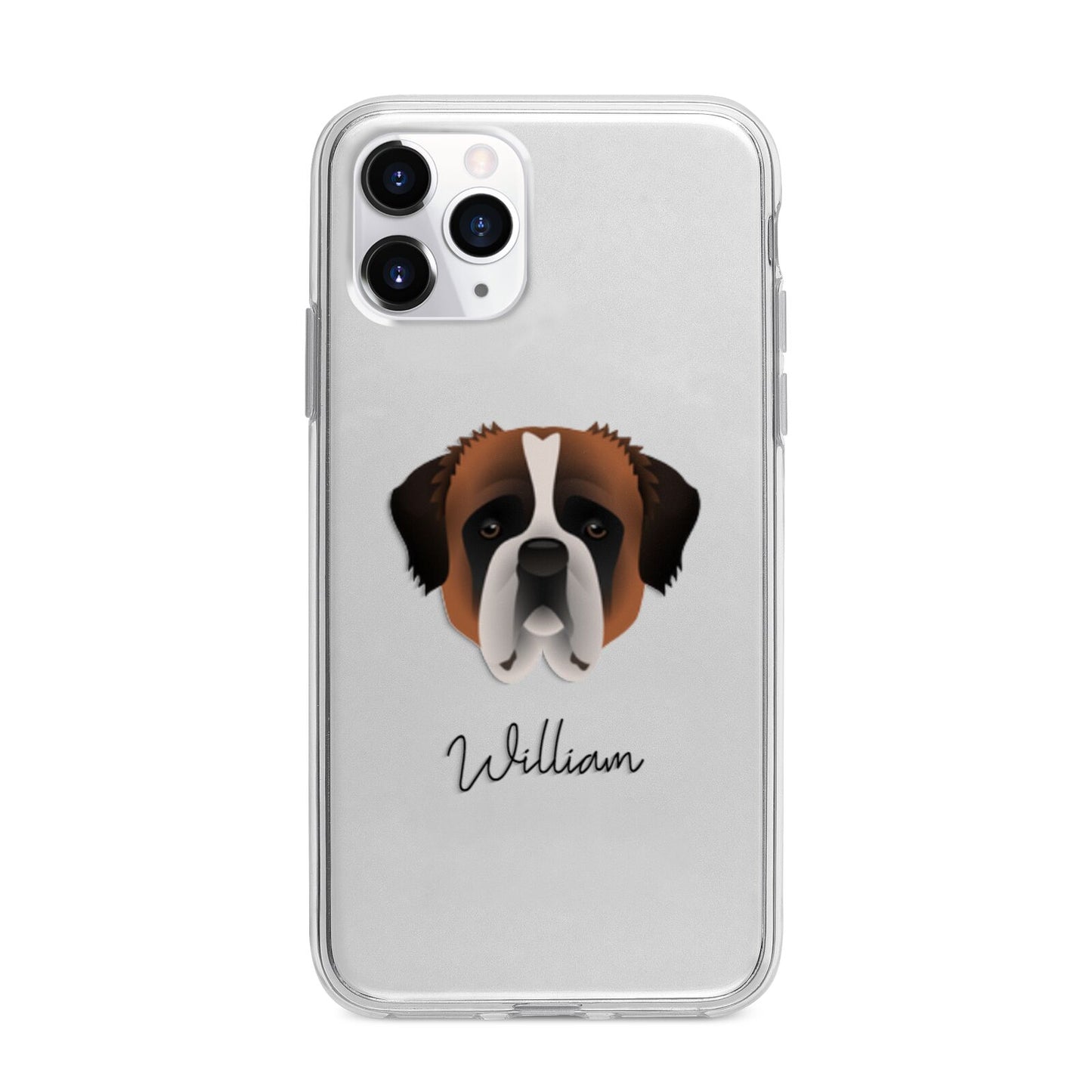 St Bernard Personalised Apple iPhone 11 Pro Max in Silver with Bumper Case