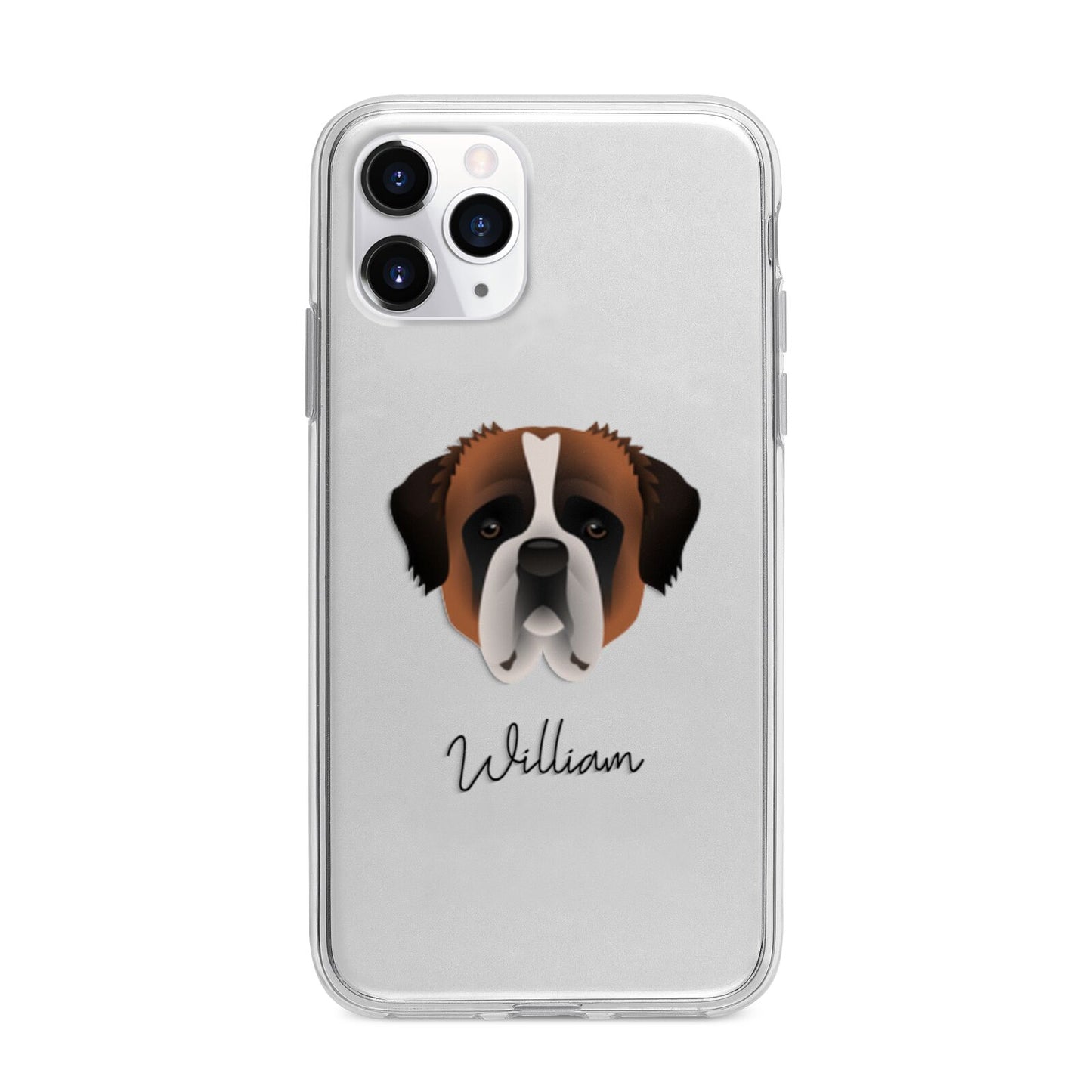 St Bernard Personalised Apple iPhone 11 Pro in Silver with Bumper Case