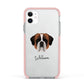 St Bernard Personalised Apple iPhone 11 in White with Pink Impact Case