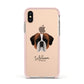 St Bernard Personalised Apple iPhone Xs Impact Case Pink Edge on Gold Phone