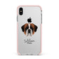 St Bernard Personalised Apple iPhone Xs Max Impact Case Pink Edge on Silver Phone