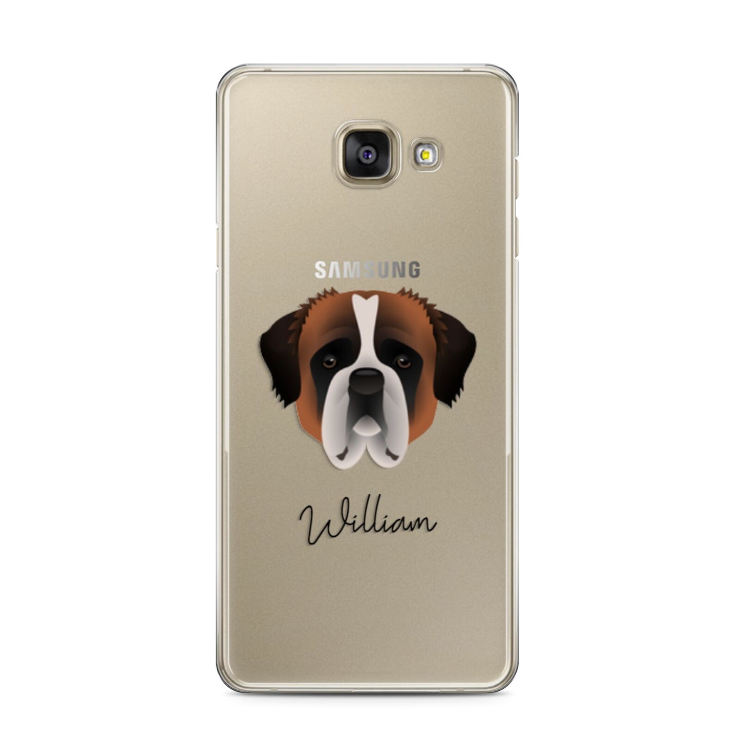St Bernard Personalised Samsung Galaxy A3 2016 Case on gold phone