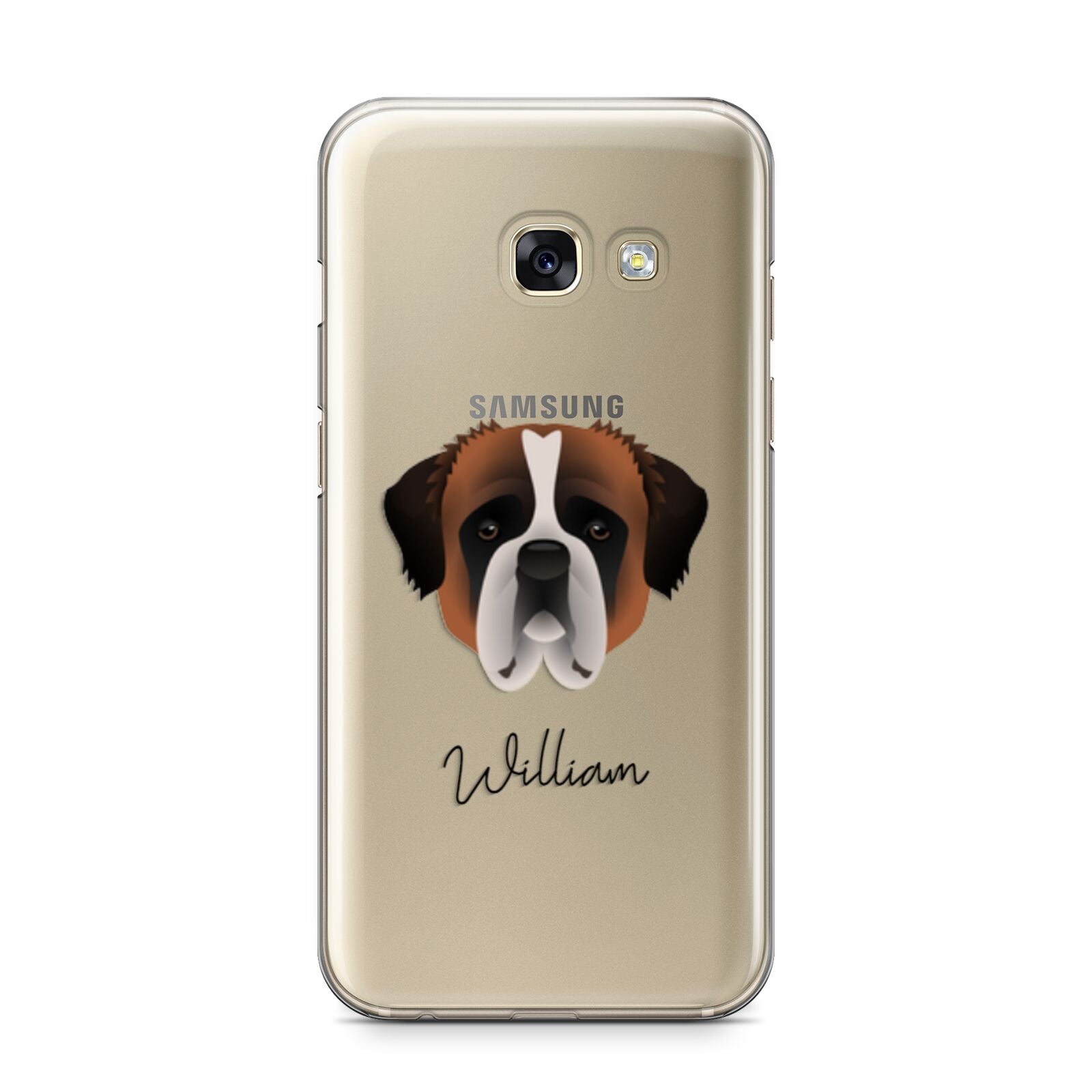 St Bernard Personalised Samsung Galaxy A3 2017 Case on gold phone