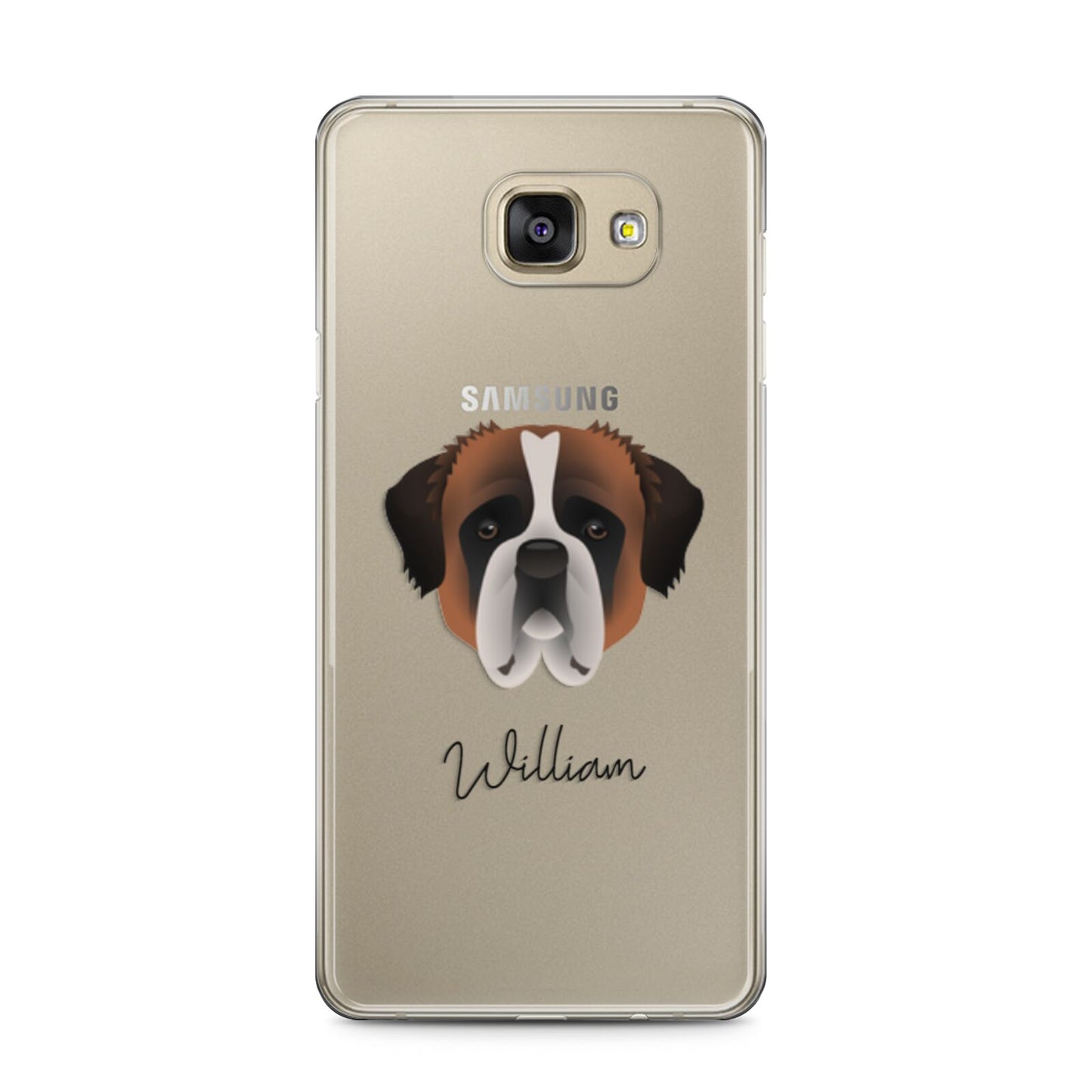 St Bernard Personalised Samsung Galaxy A5 2016 Case on gold phone