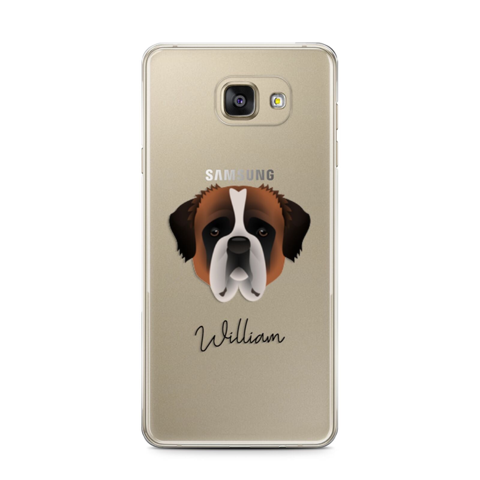 St Bernard Personalised Samsung Galaxy A7 2016 Case on gold phone