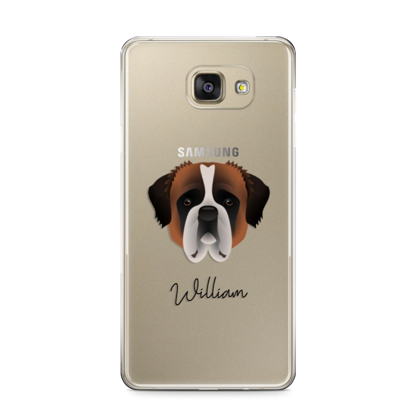 St Bernard Personalised Samsung Galaxy A9 2016 Case on gold phone