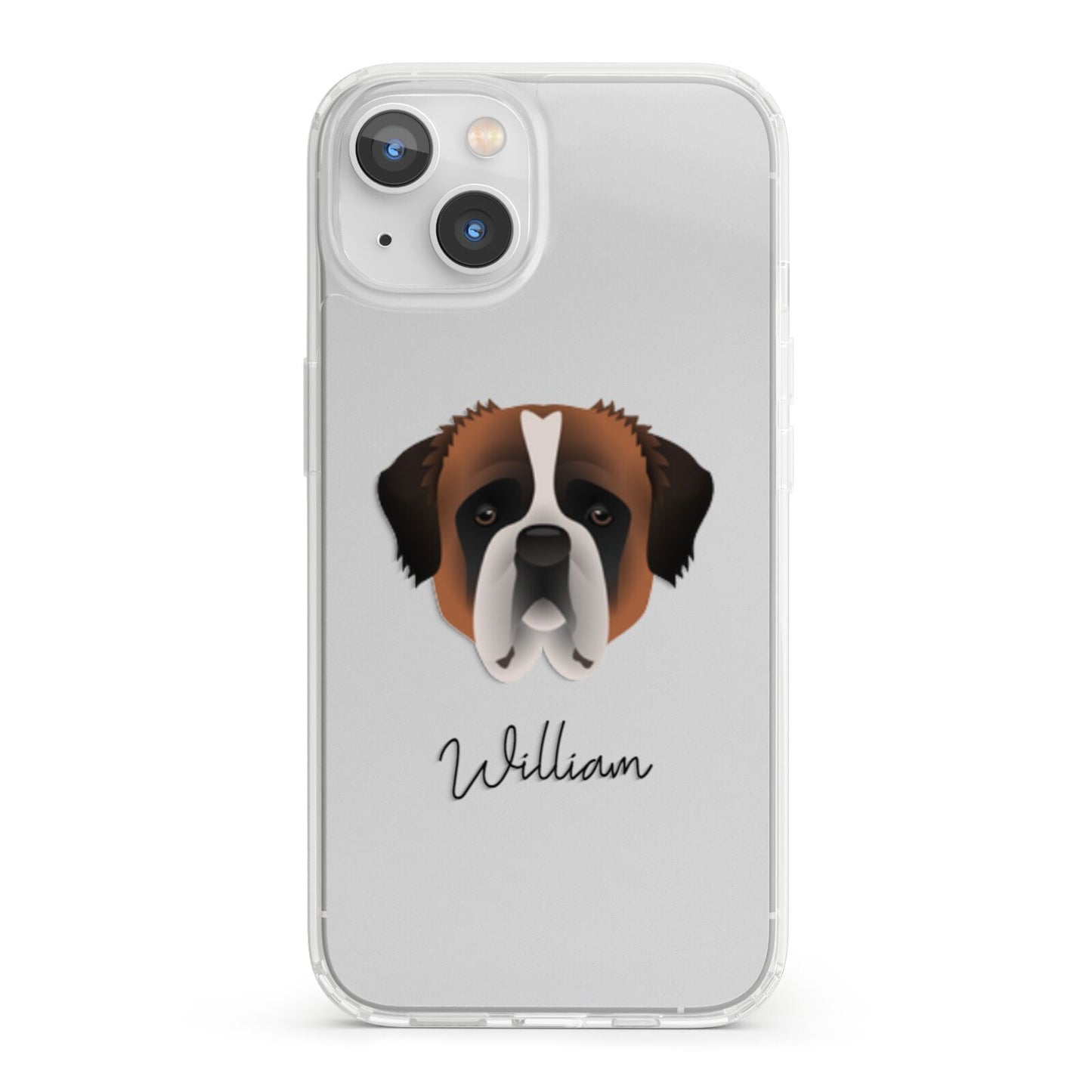 St Bernard Personalised iPhone 13 Clear Bumper Case