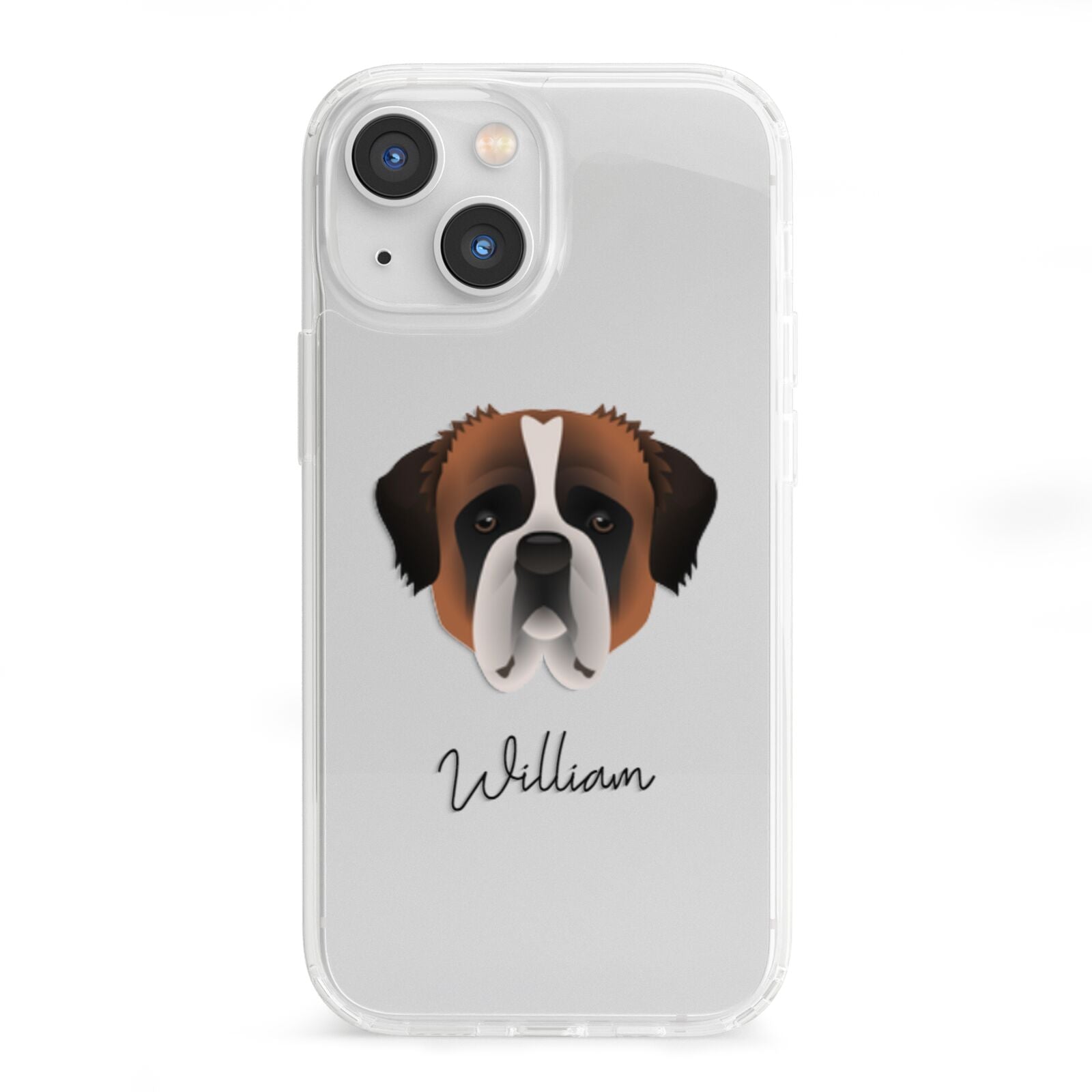 St Bernard Personalised iPhone 13 Mini Clear Bumper Case