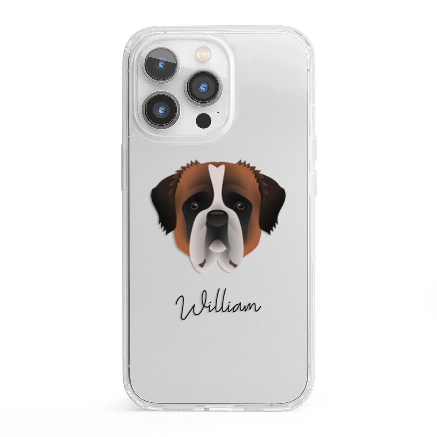 St Bernard Personalised iPhone 13 Pro Clear Bumper Case