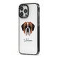 St Bernard Personalised iPhone 13 Pro Max Black Impact Case Side Angle on Silver phone