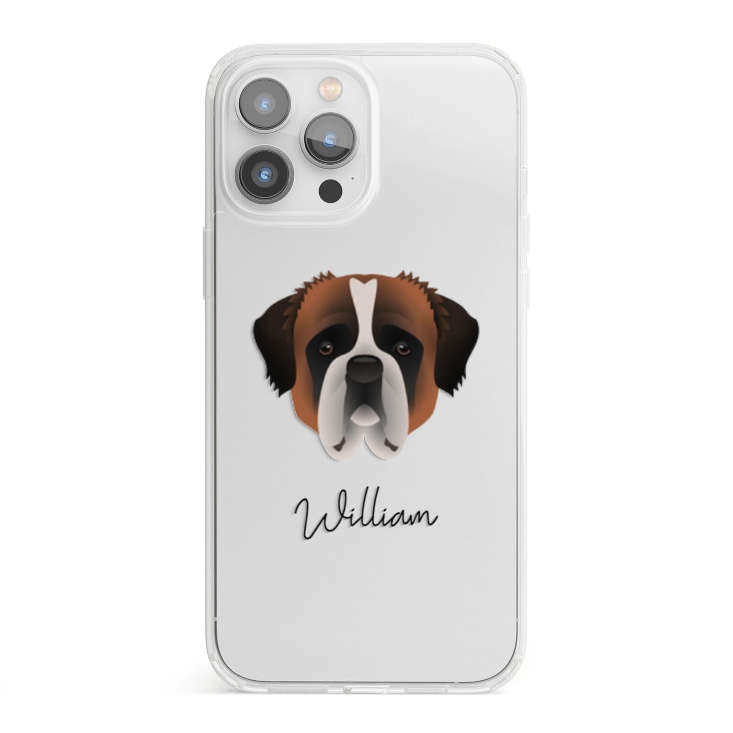 St Bernard Personalised iPhone 13 Pro Max Clear Bumper Case