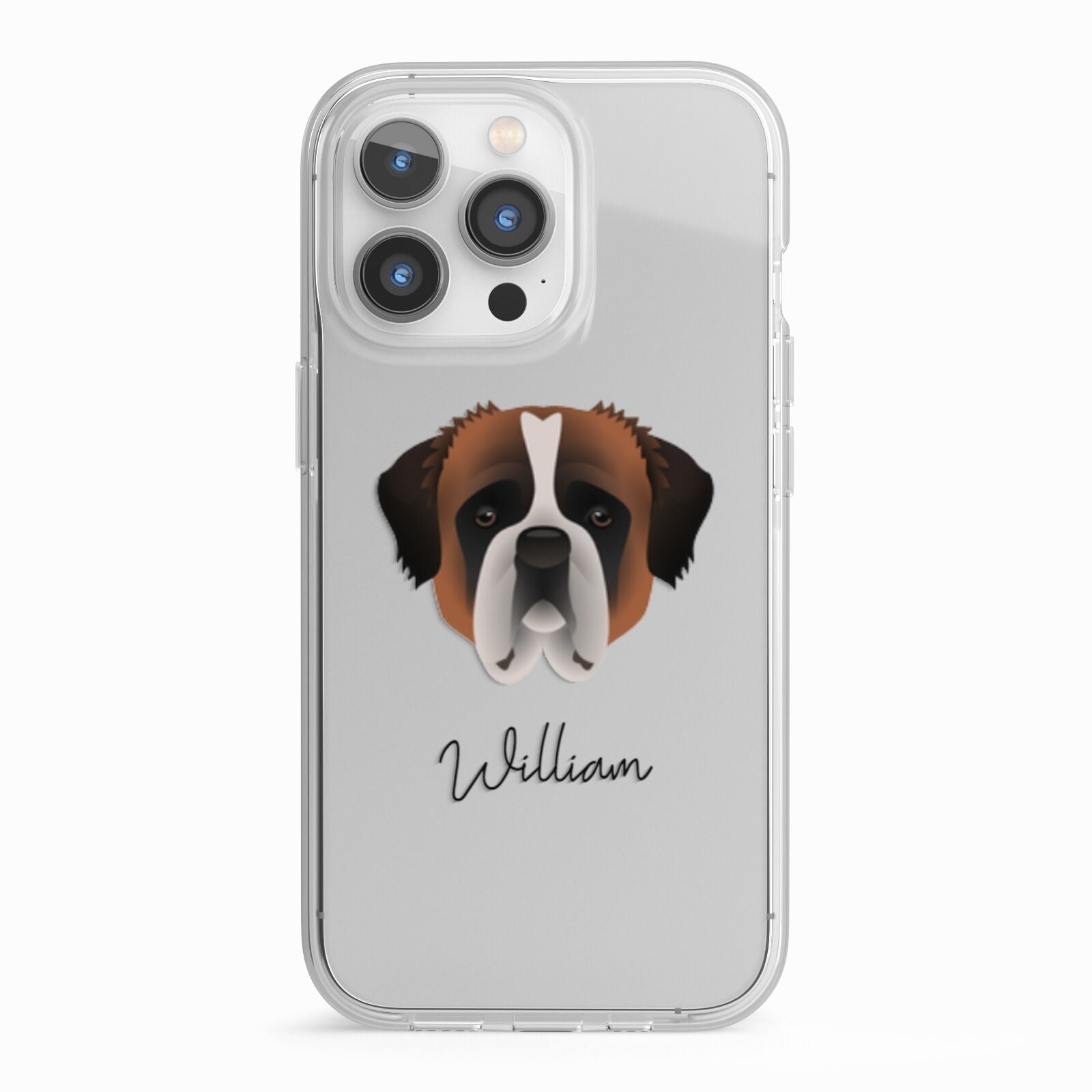 St Bernard Personalised iPhone 13 Pro TPU Impact Case with White Edges