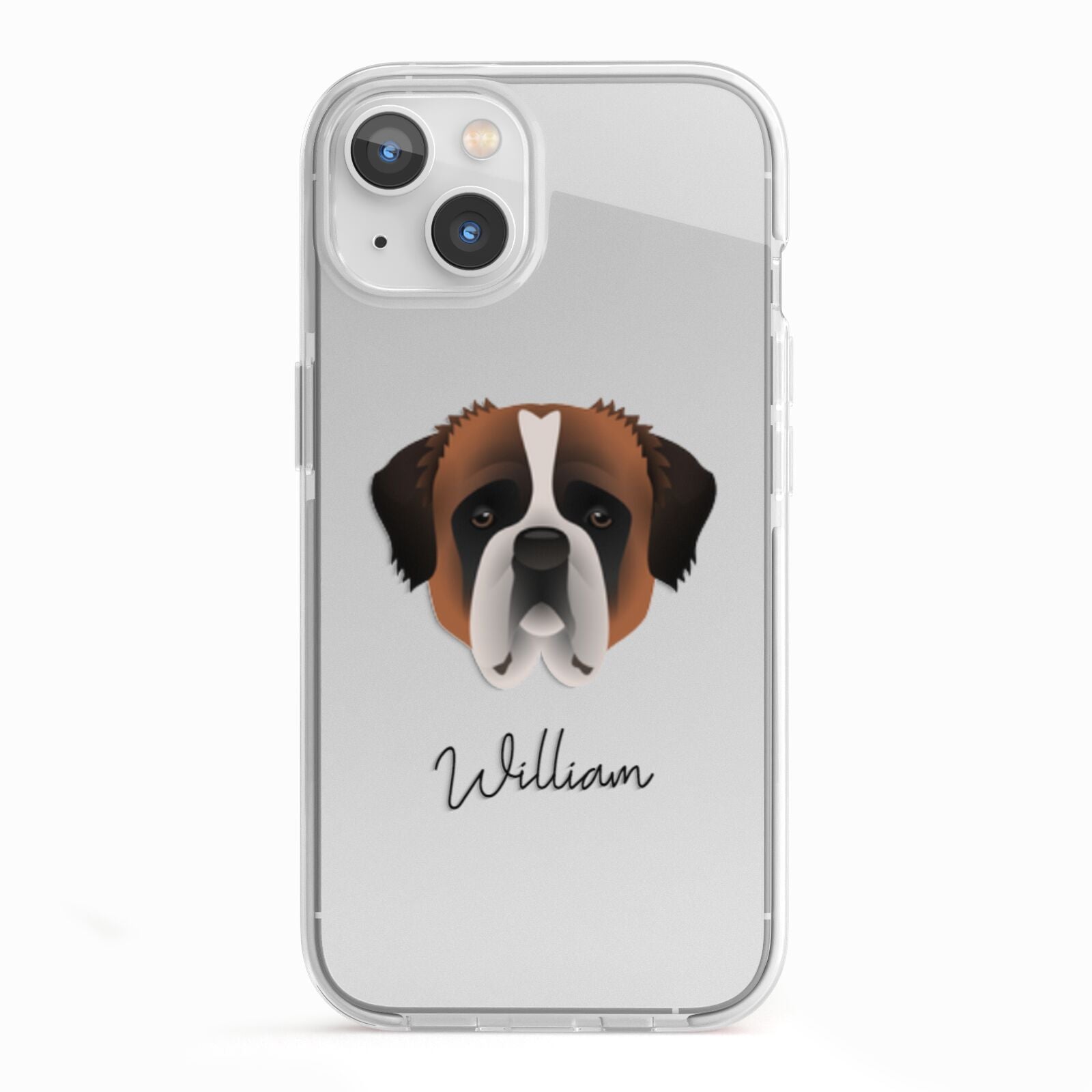 St Bernard Personalised iPhone 13 TPU Impact Case with White Edges