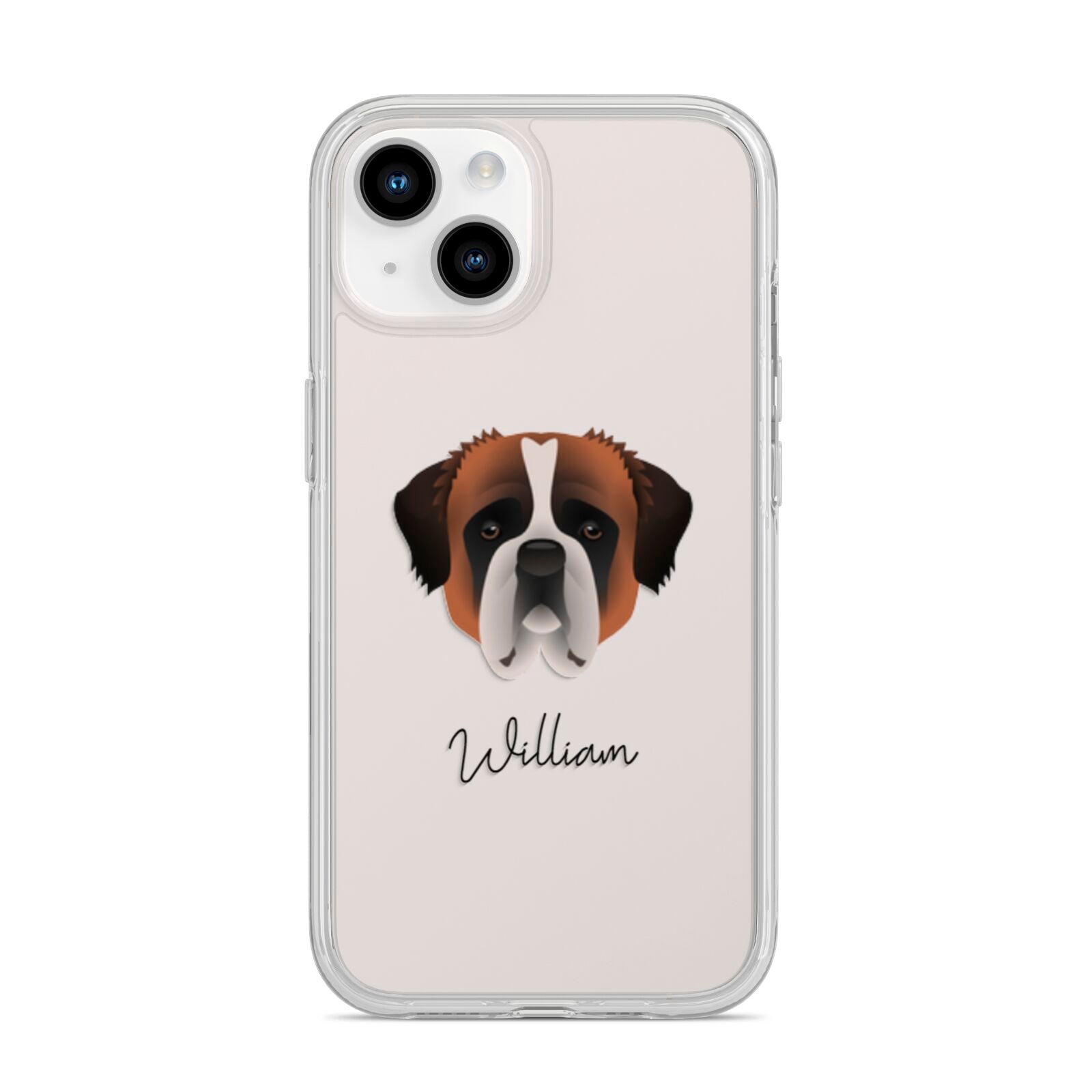 St Bernard Personalised iPhone 14 Clear Tough Case Starlight