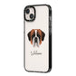 St Bernard Personalised iPhone 14 Plus Black Impact Case Side Angle on Silver phone