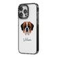 St Bernard Personalised iPhone 14 Pro Max Black Impact Case Side Angle on Silver phone