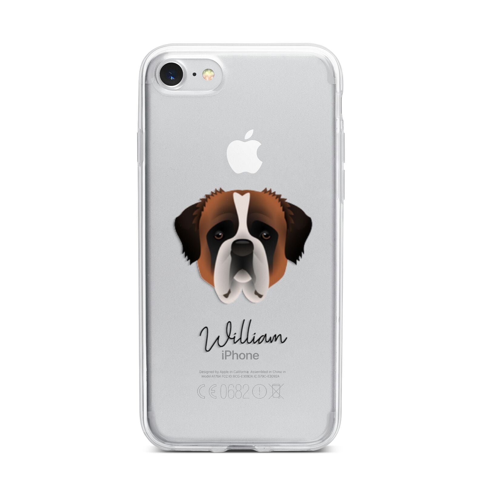 St Bernard Personalised iPhone 7 Bumper Case on Silver iPhone