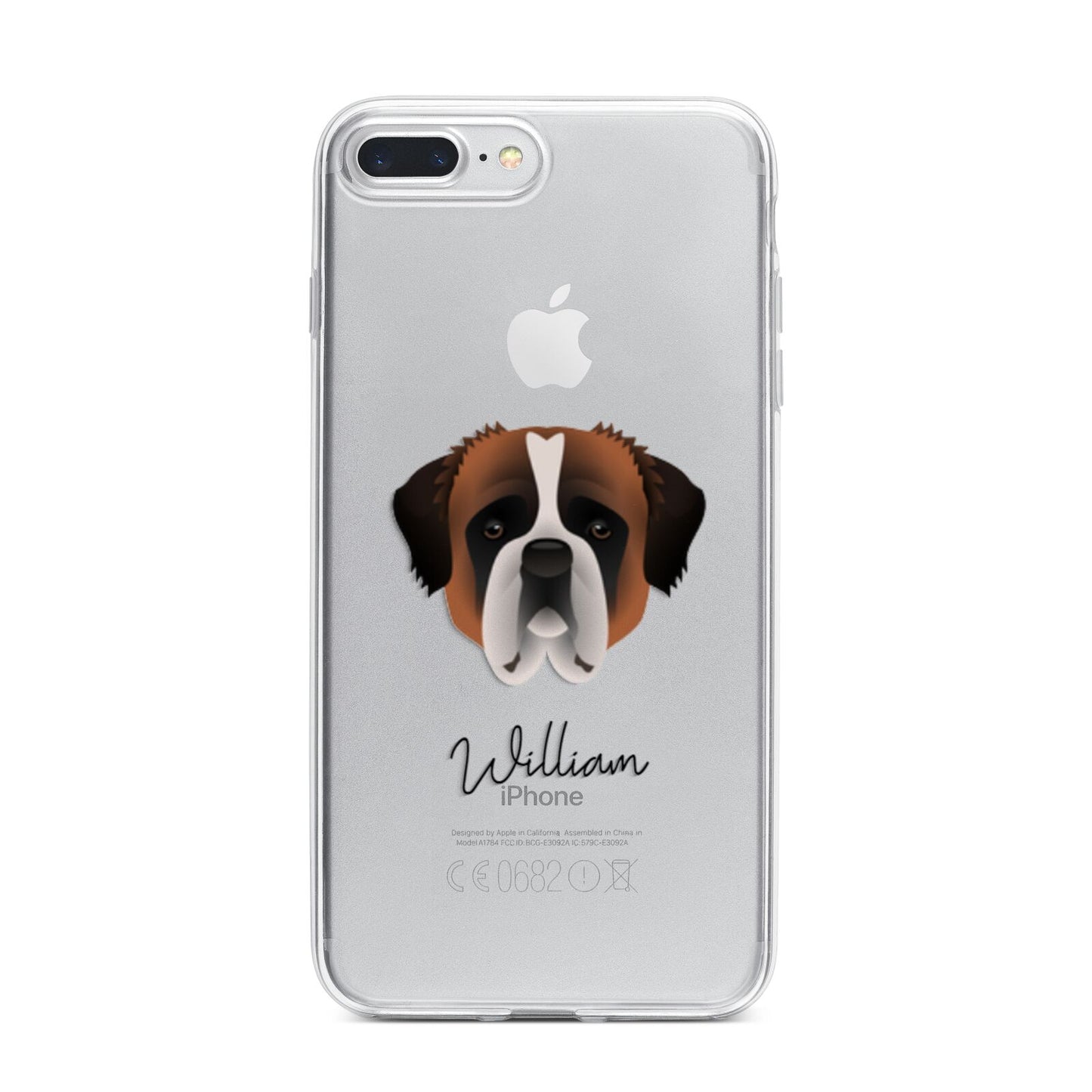 St Bernard Personalised iPhone 7 Plus Bumper Case on Silver iPhone