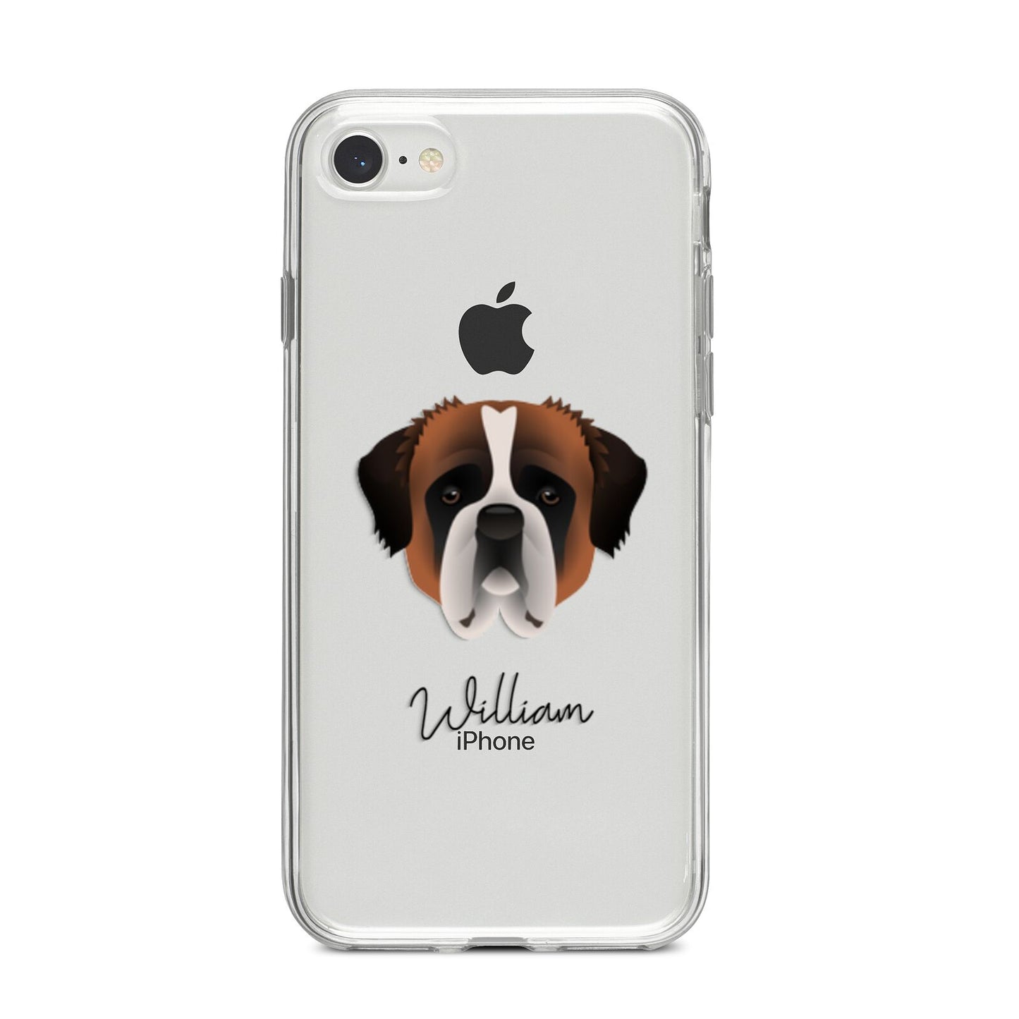 St Bernard Personalised iPhone 8 Bumper Case on Silver iPhone