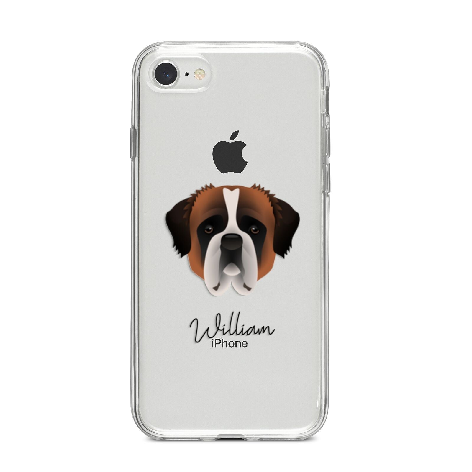 St Bernard Personalised iPhone 8 Bumper Case on Silver iPhone