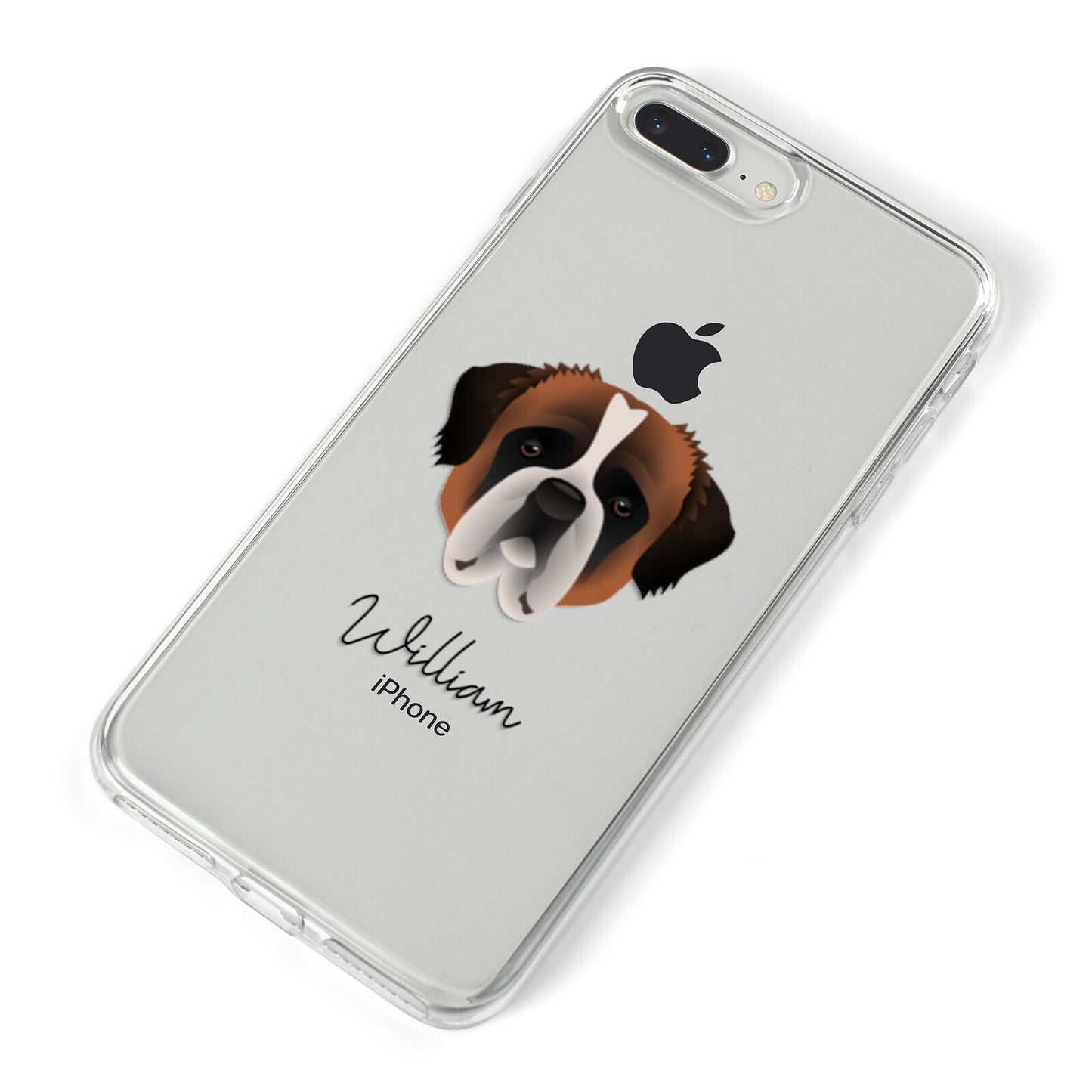 St Bernard Personalised iPhone 8 Plus Bumper Case on Silver iPhone Alternative Image