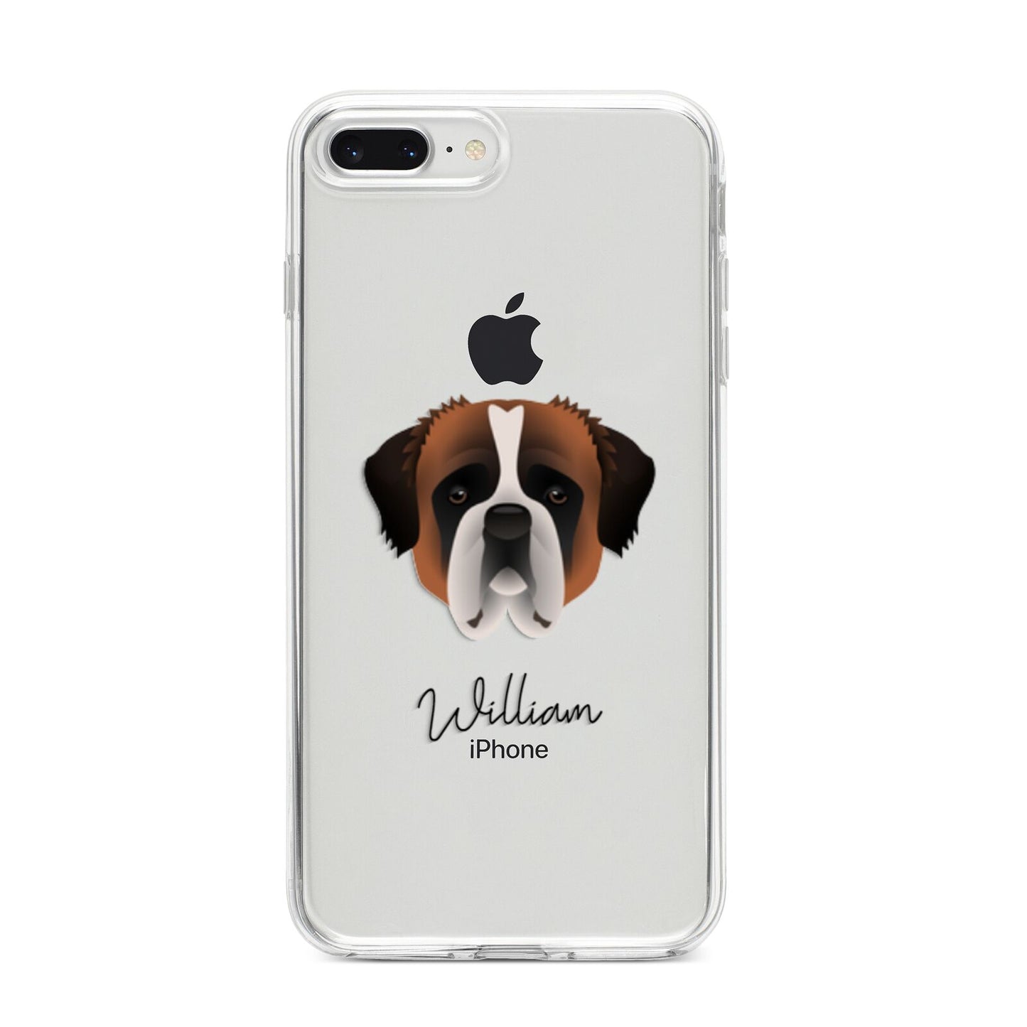St Bernard Personalised iPhone 8 Plus Bumper Case on Silver iPhone