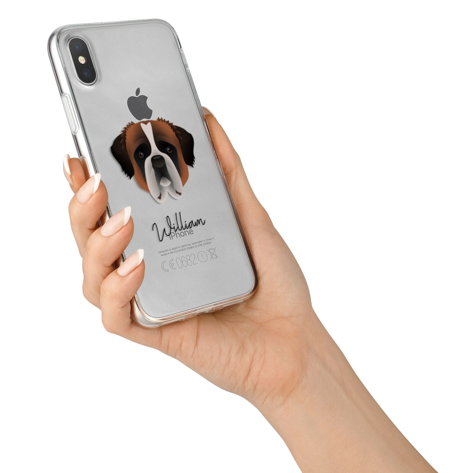 St Bernard Personalised iPhone X Bumper Case on Silver iPhone Alternative Image 2