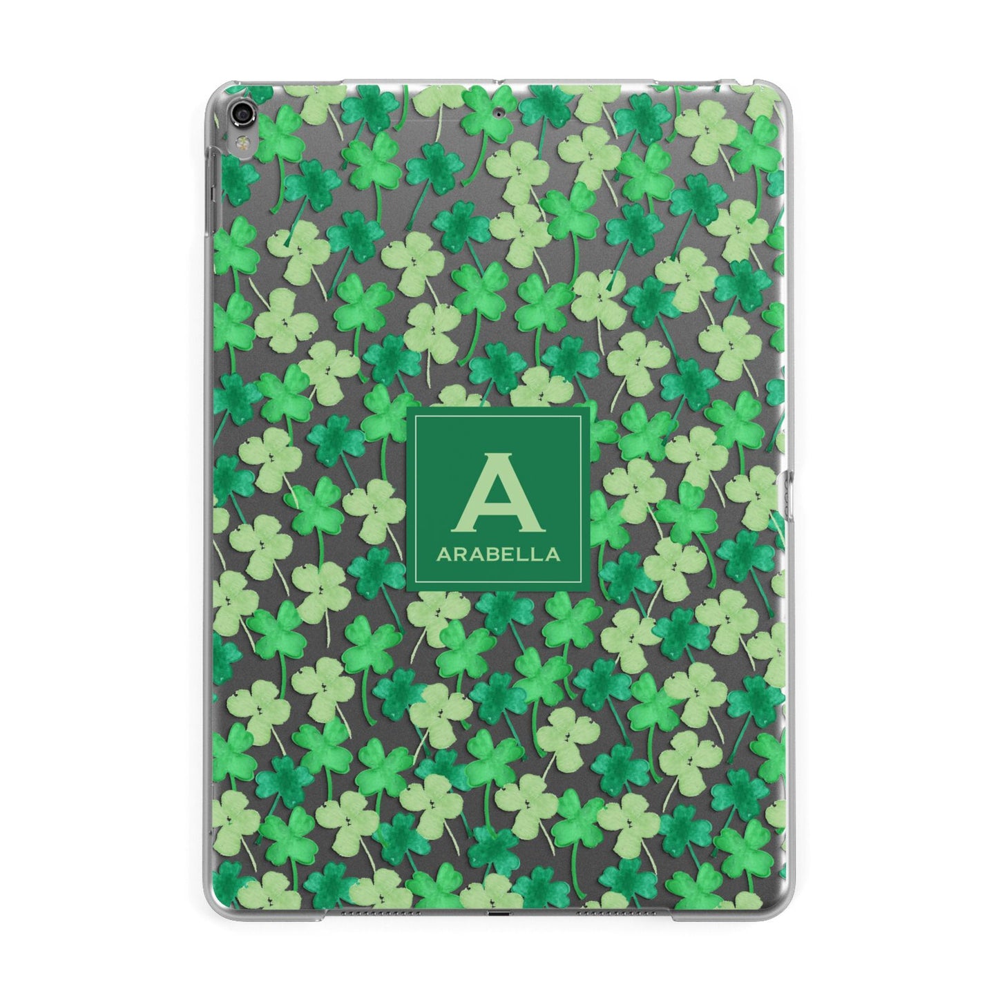 St Patricks Day Monogram Apple iPad Grey Case