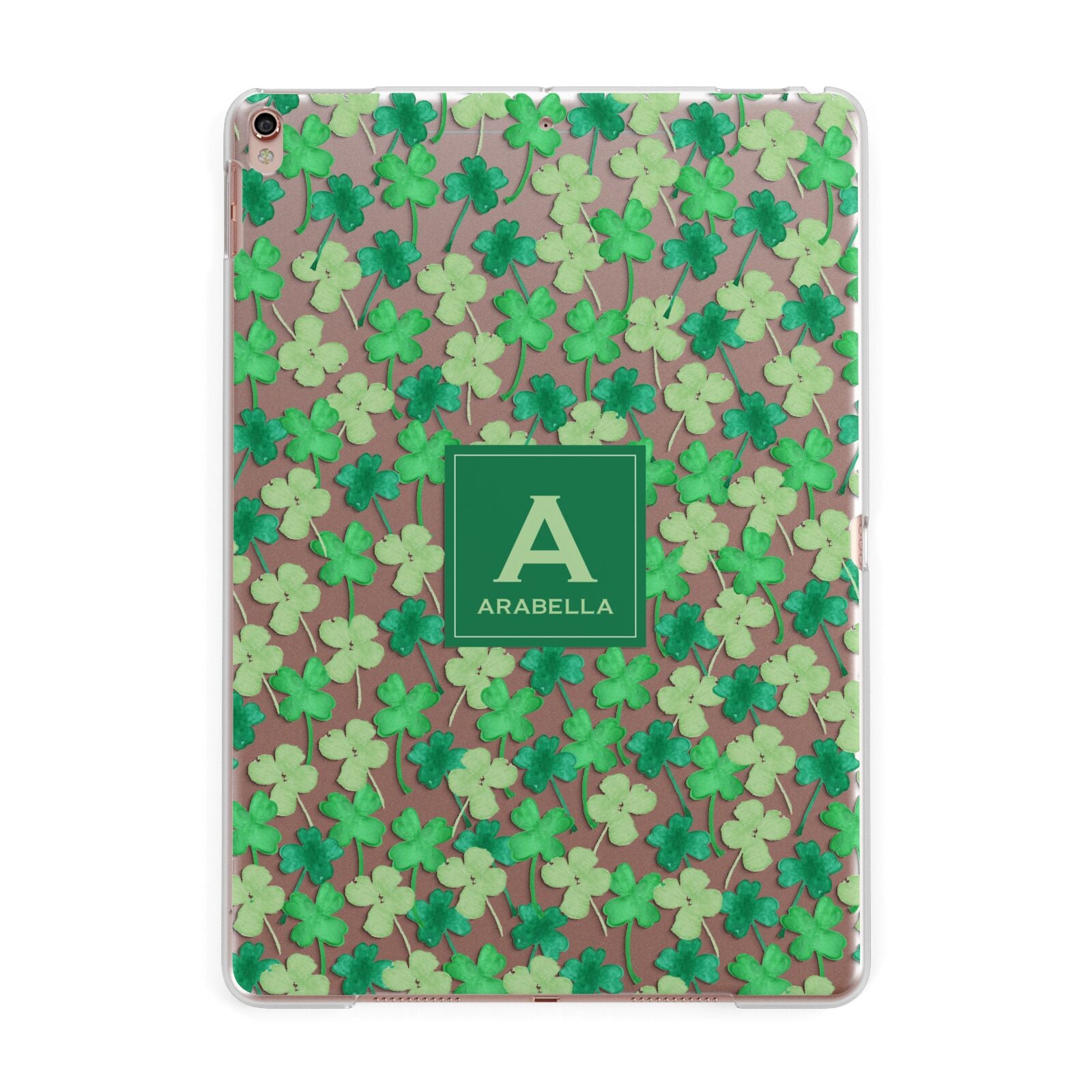 St Patricks Day Monogram Apple iPad Rose Gold Case