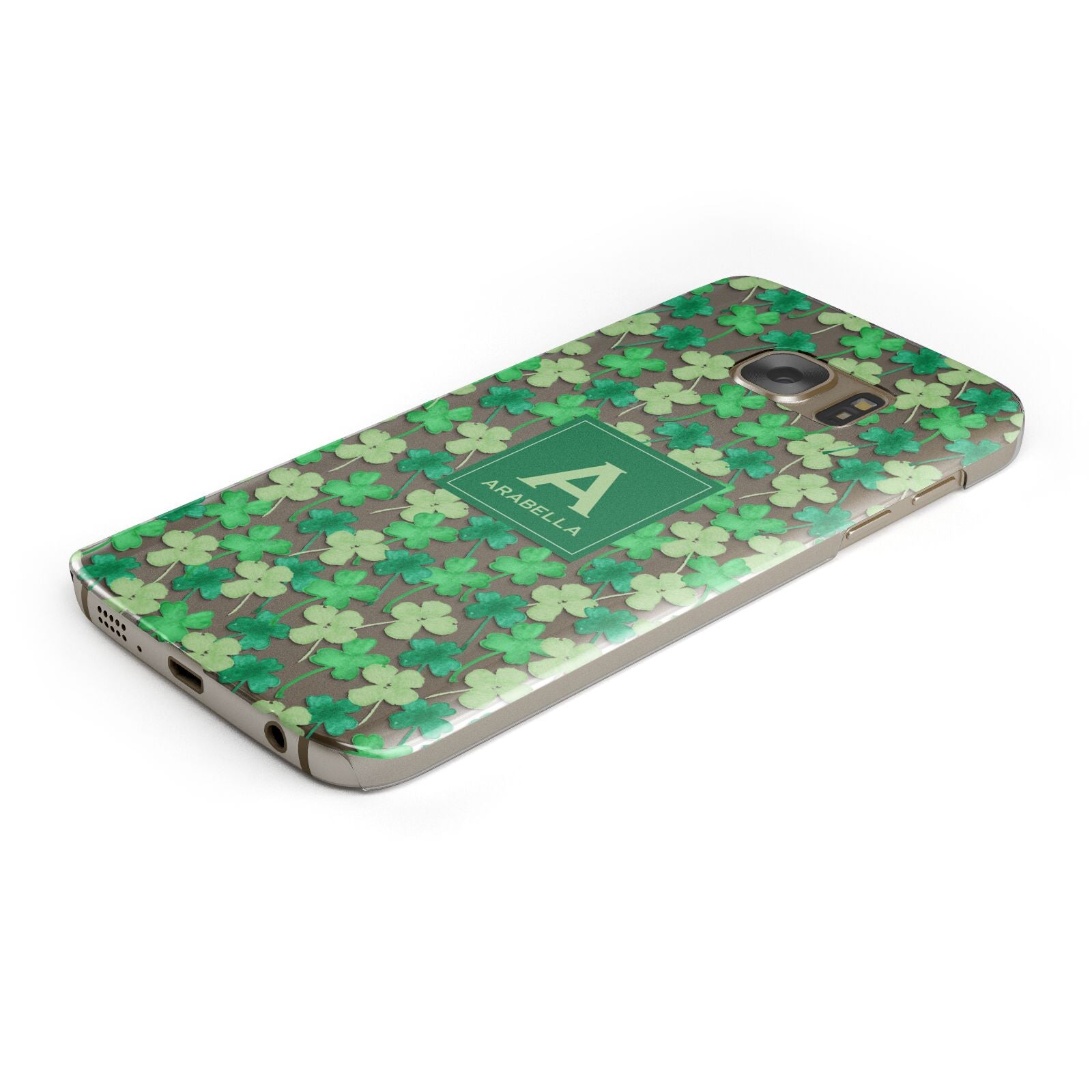 St Patricks Day Monogram Protective Samsung Galaxy Case Angled Image