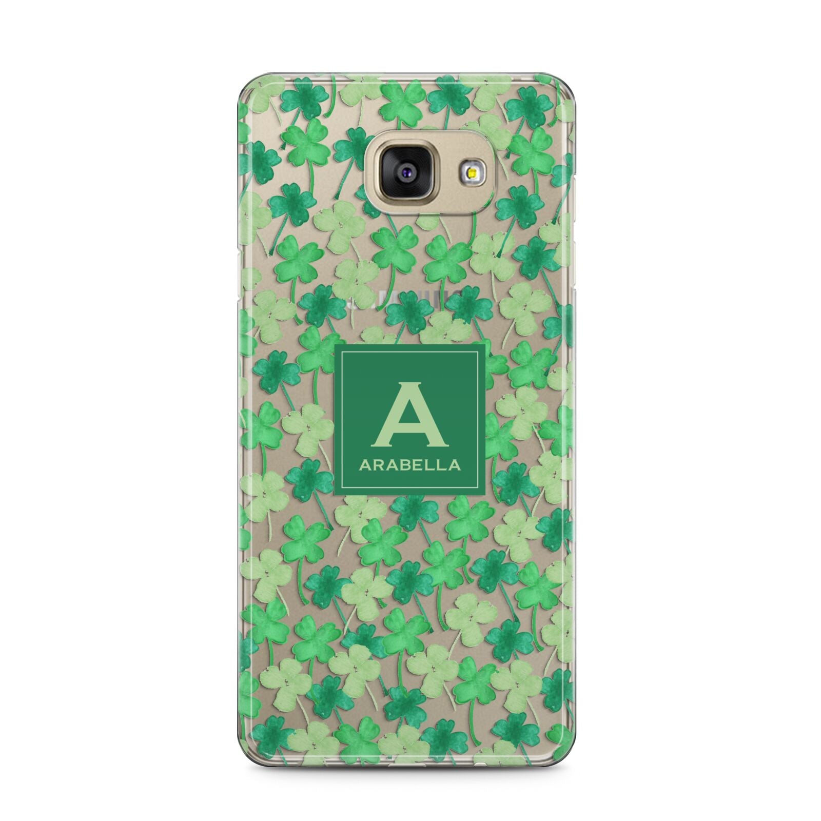 St Patricks Day Monogram Samsung Galaxy A5 2016 Case on gold phone